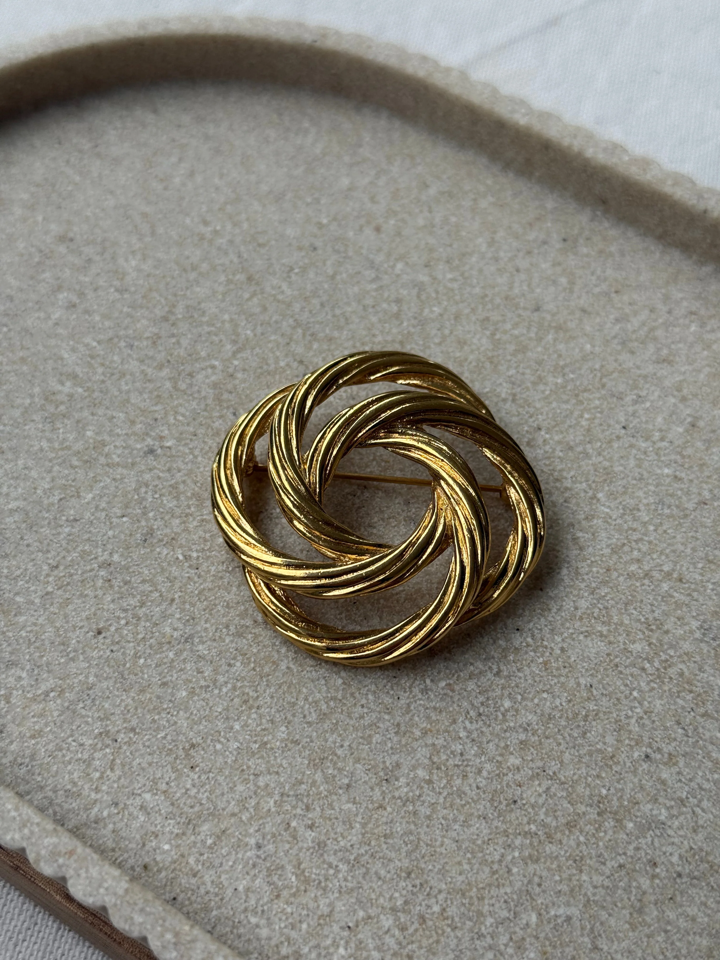 Broche Monet Vintage - Rosace Torsadée - Image 3
