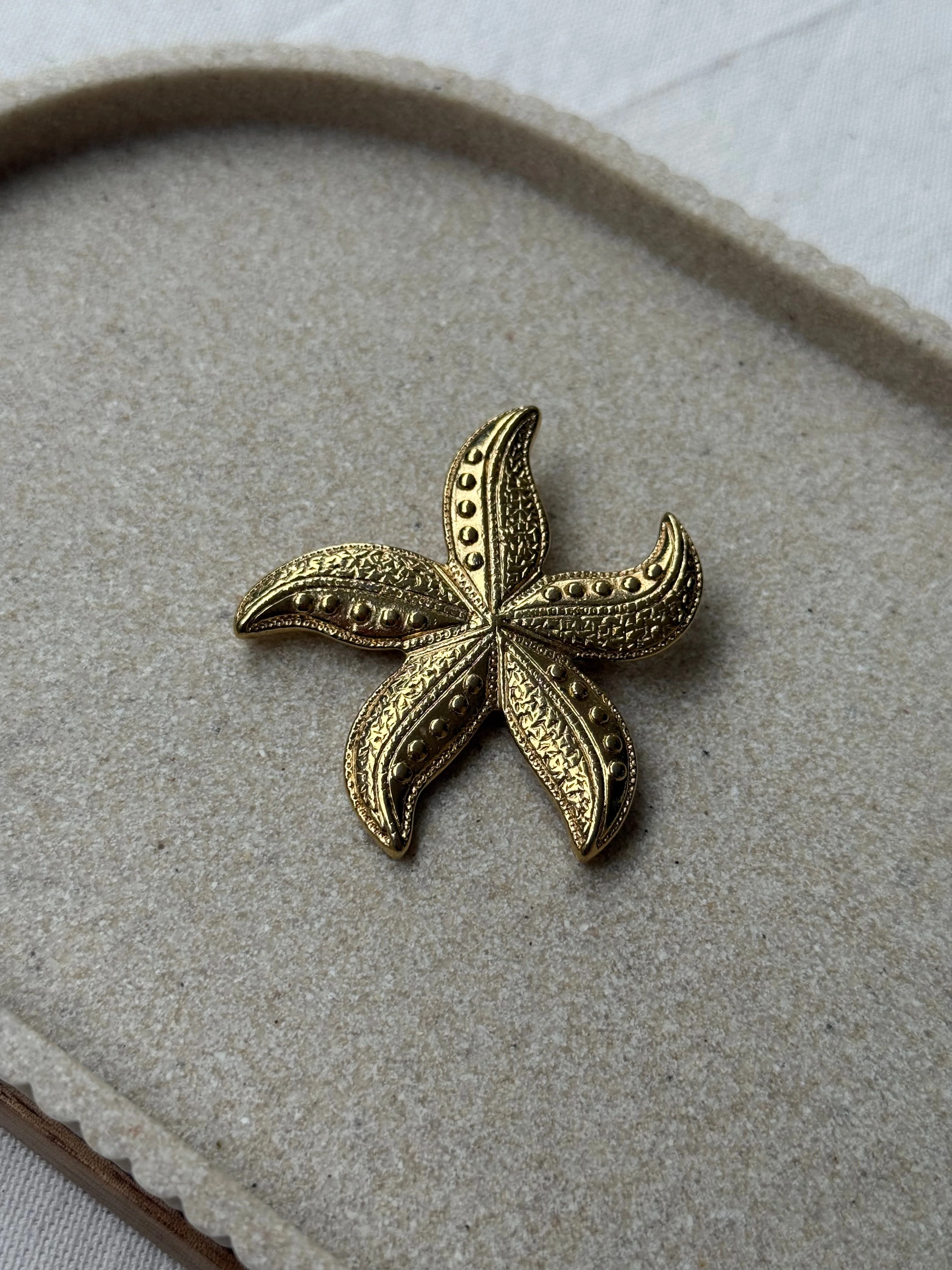 Broche Vintage - Étoile De Mer Dorée - Image 3