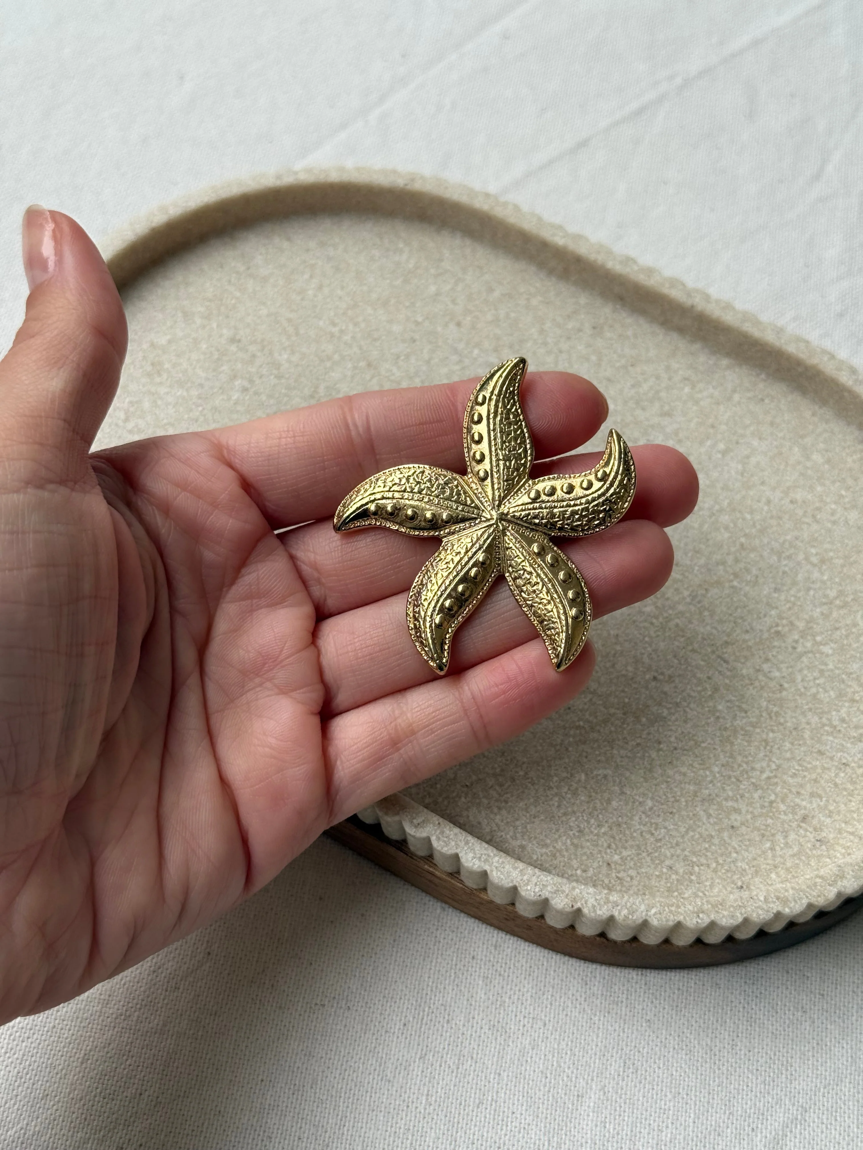 Broche Vintage - Étoile De Mer Dorée - Image 4