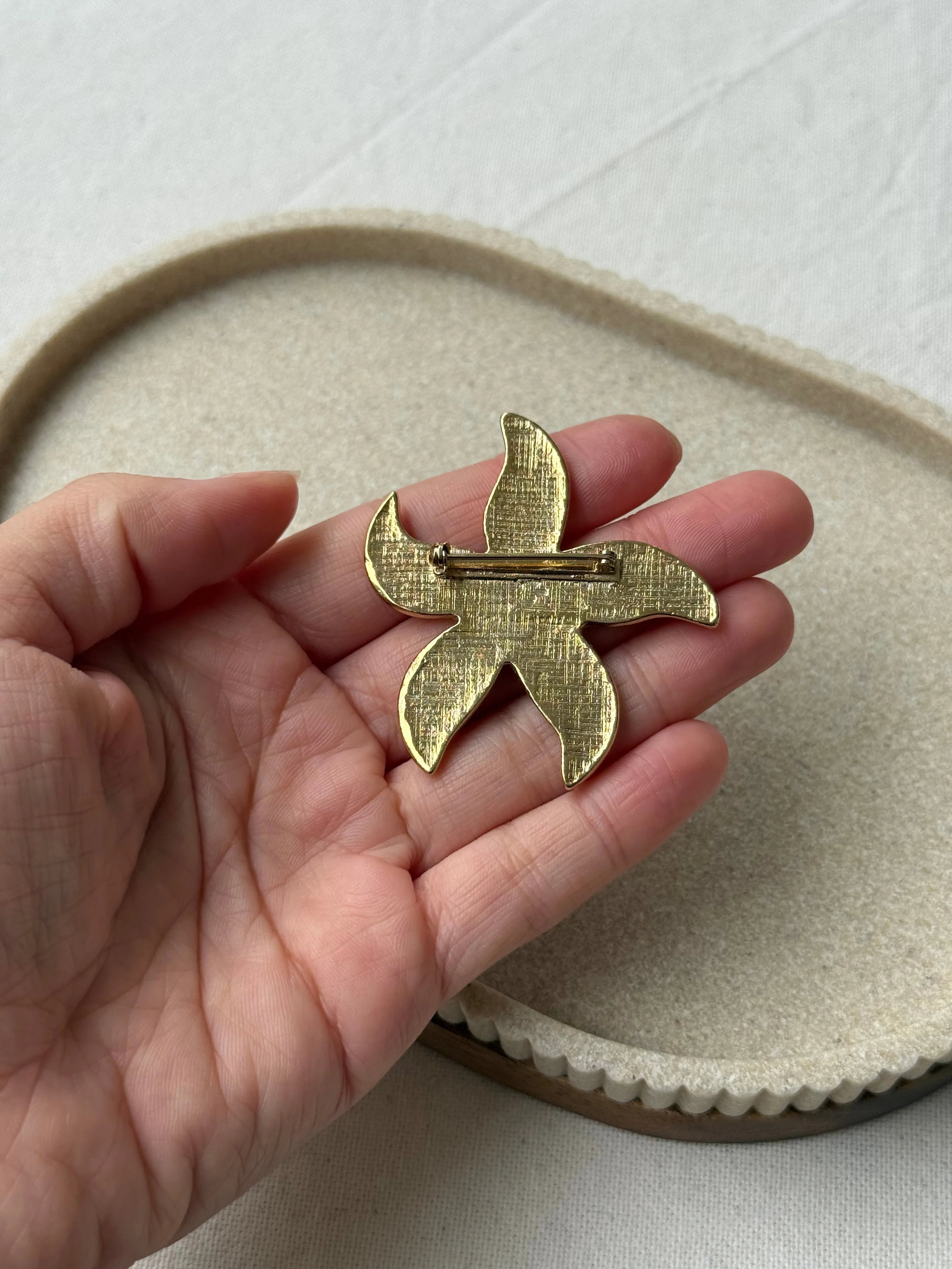 Broche Vintage - Étoile De Mer Dorée - Image 5
