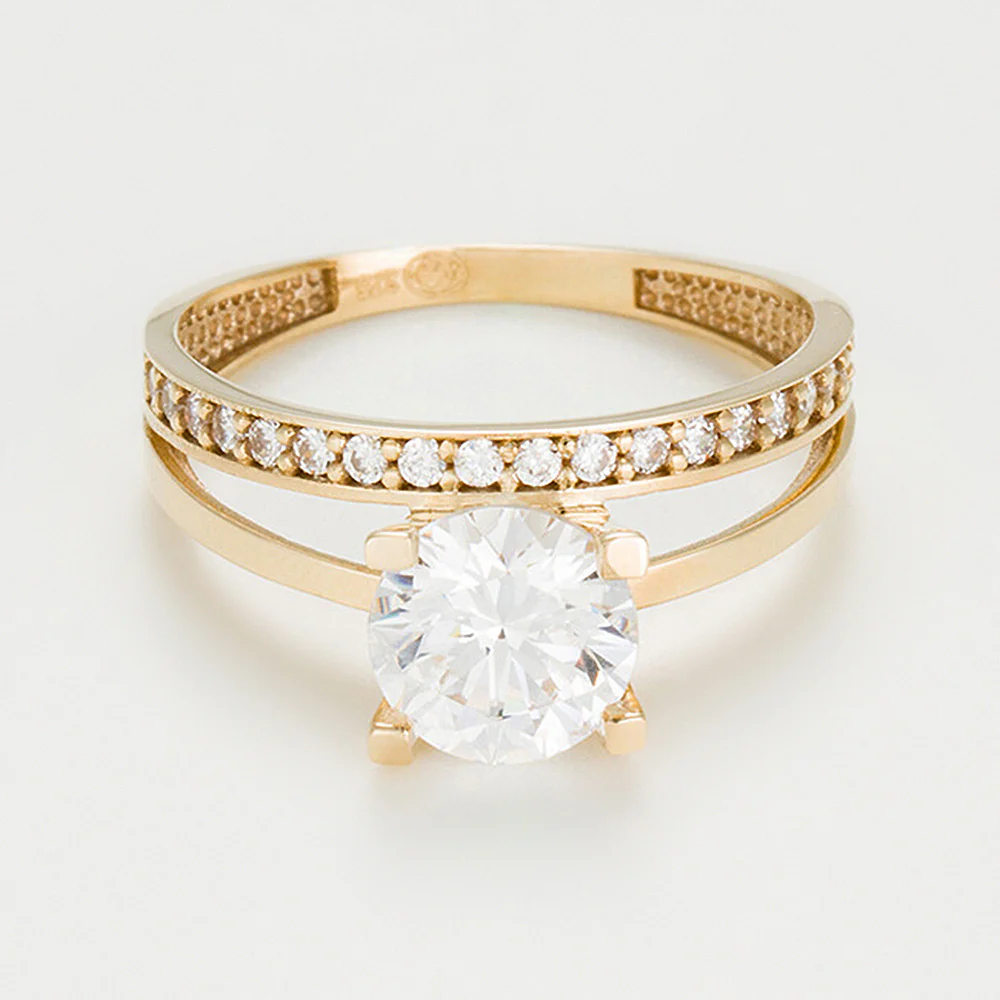 Bague "Majestueuse" - Or Jaune 375/1000 Et Zirconium - Image 2