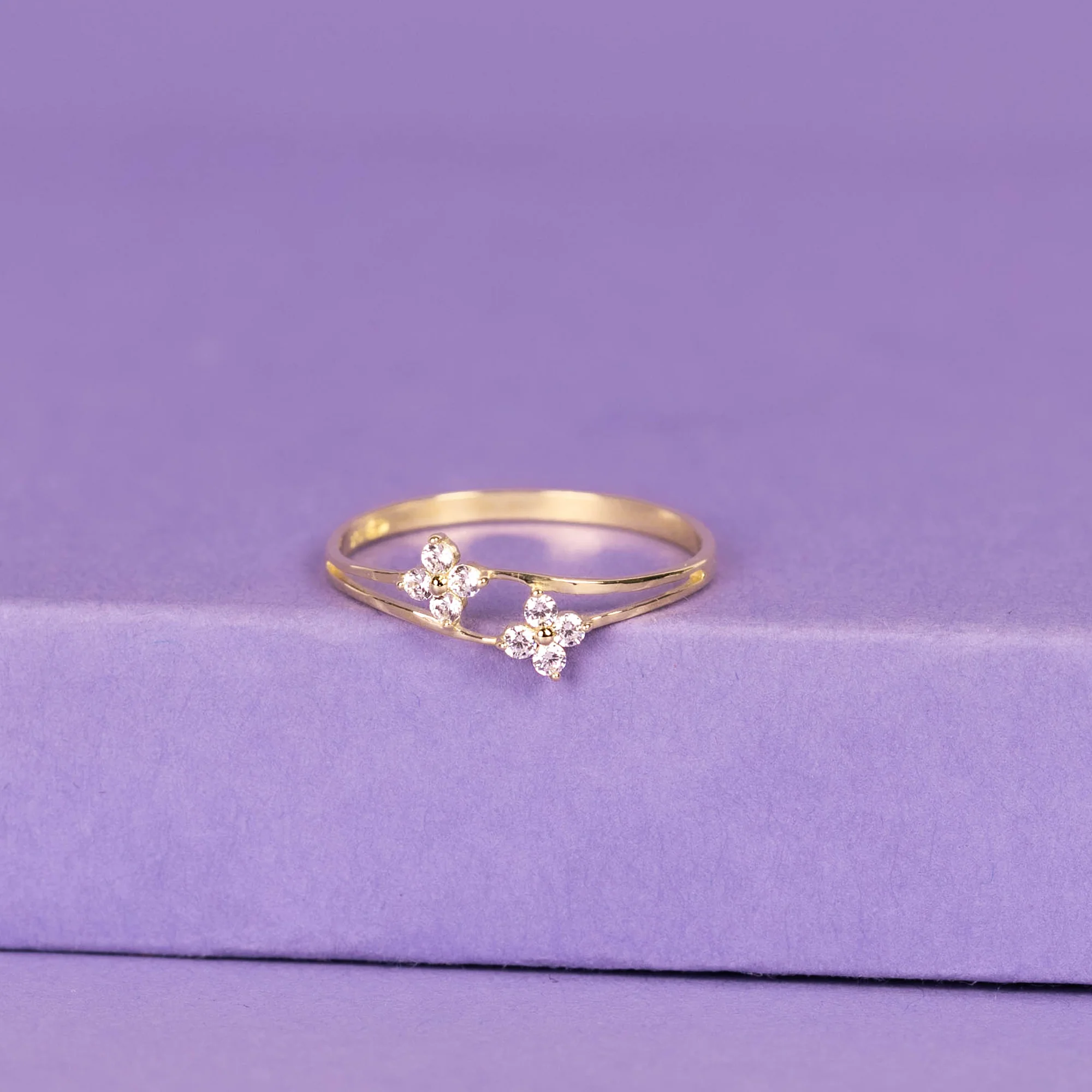 Bague "Rencontre Florale" - Or Jaune 375/1000 - Image 5