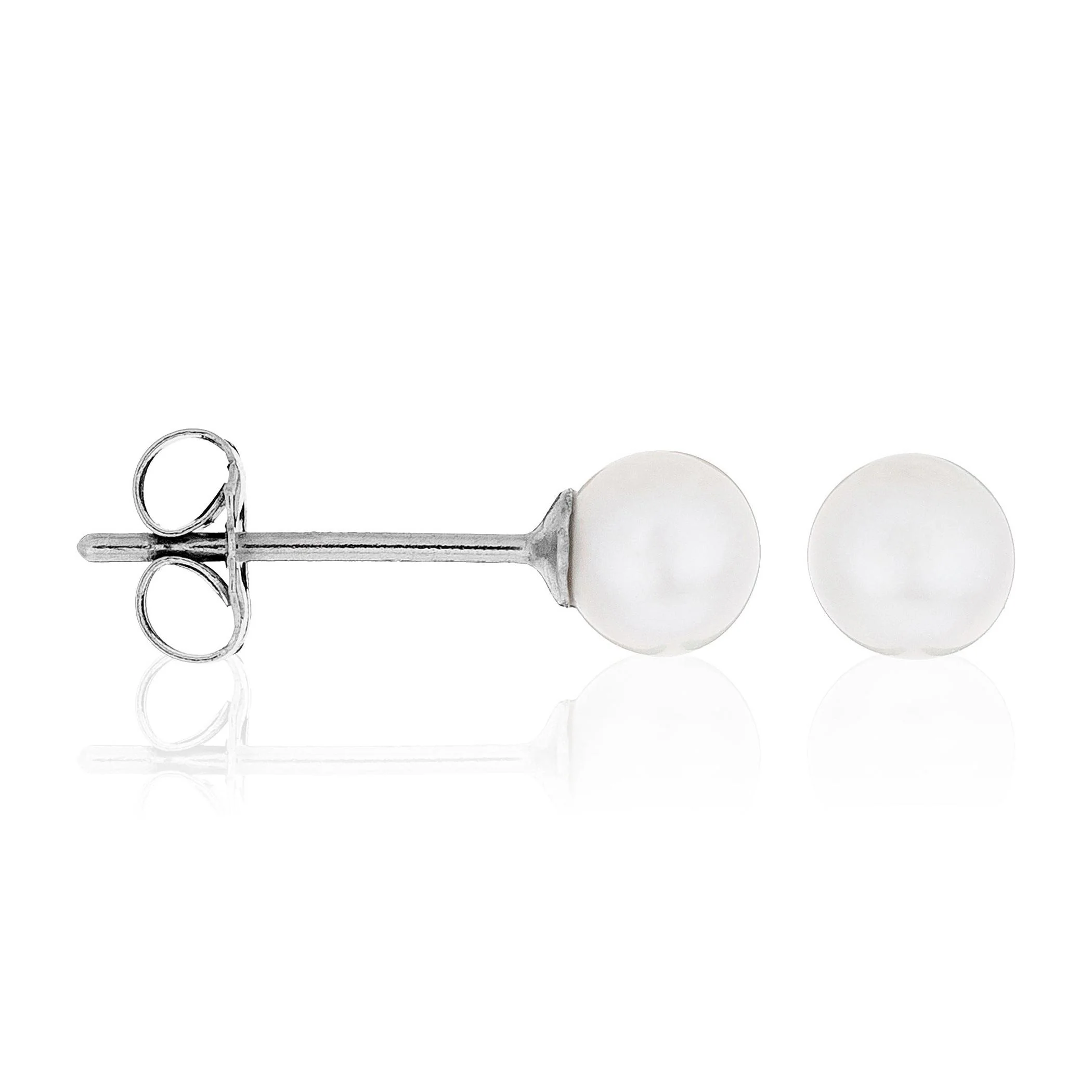 Boucles D'Oreilles "My Pearl" - Or Blanc 375/1000 Perles Blanches - Image 2