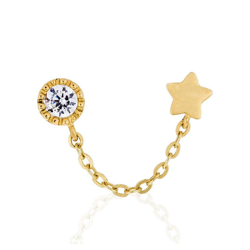 Boucles D'Oreilles "Royal" - Or Jaune 375/1000 Et Zirconium - Image 4