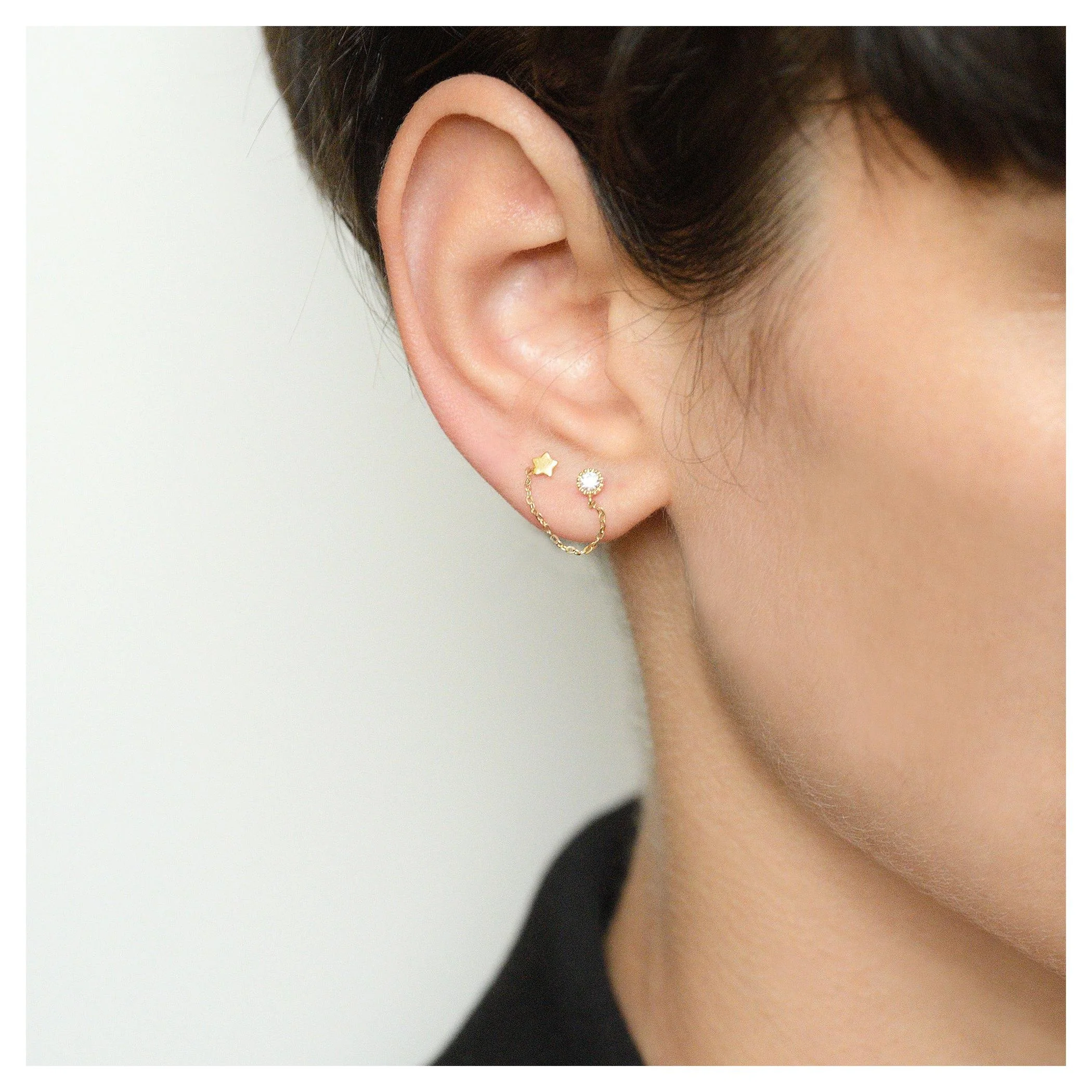 Boucles D'Oreilles "Royal" - Or Jaune 375/1000 Et Zirconium - Image 7