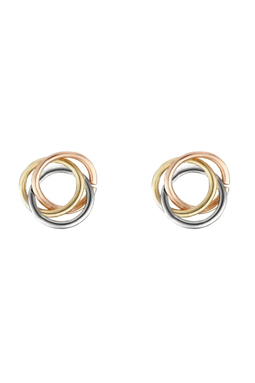 Boucles D'Oreilles "Croisade" Or Jaune, Blanc Et Rose 375/1000 Et Zirconium - Image 2