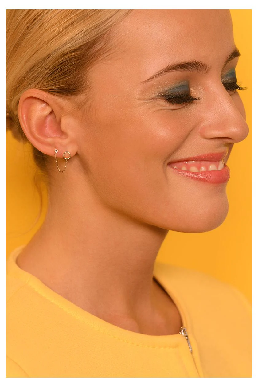 Boucles D'Oreilles Unitaire "Arsol" - Or Jaune 375/1000 - Image 2