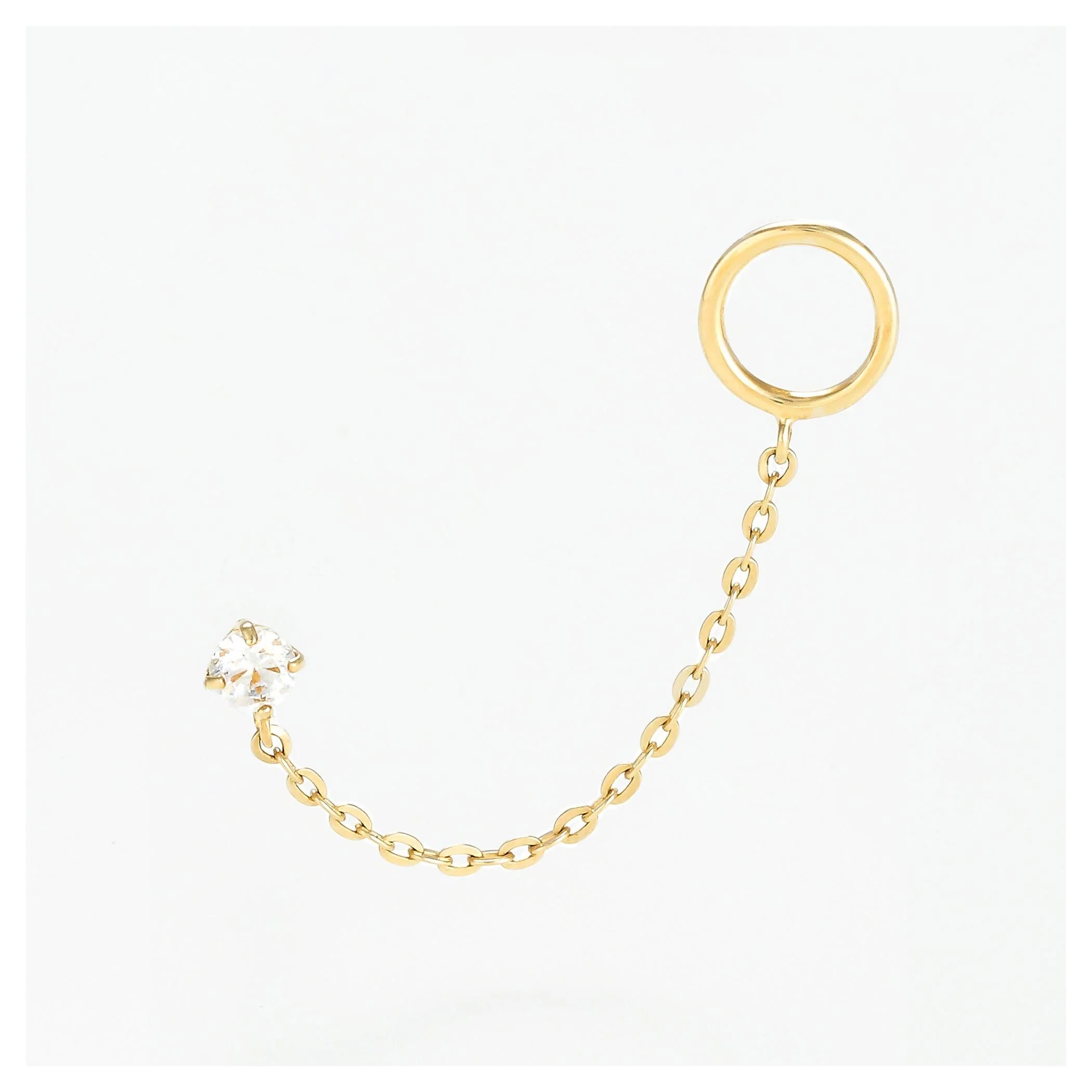 Boucles D'Oreilles Unitaire "Arsol" - Or Jaune 375/1000 - Image 3