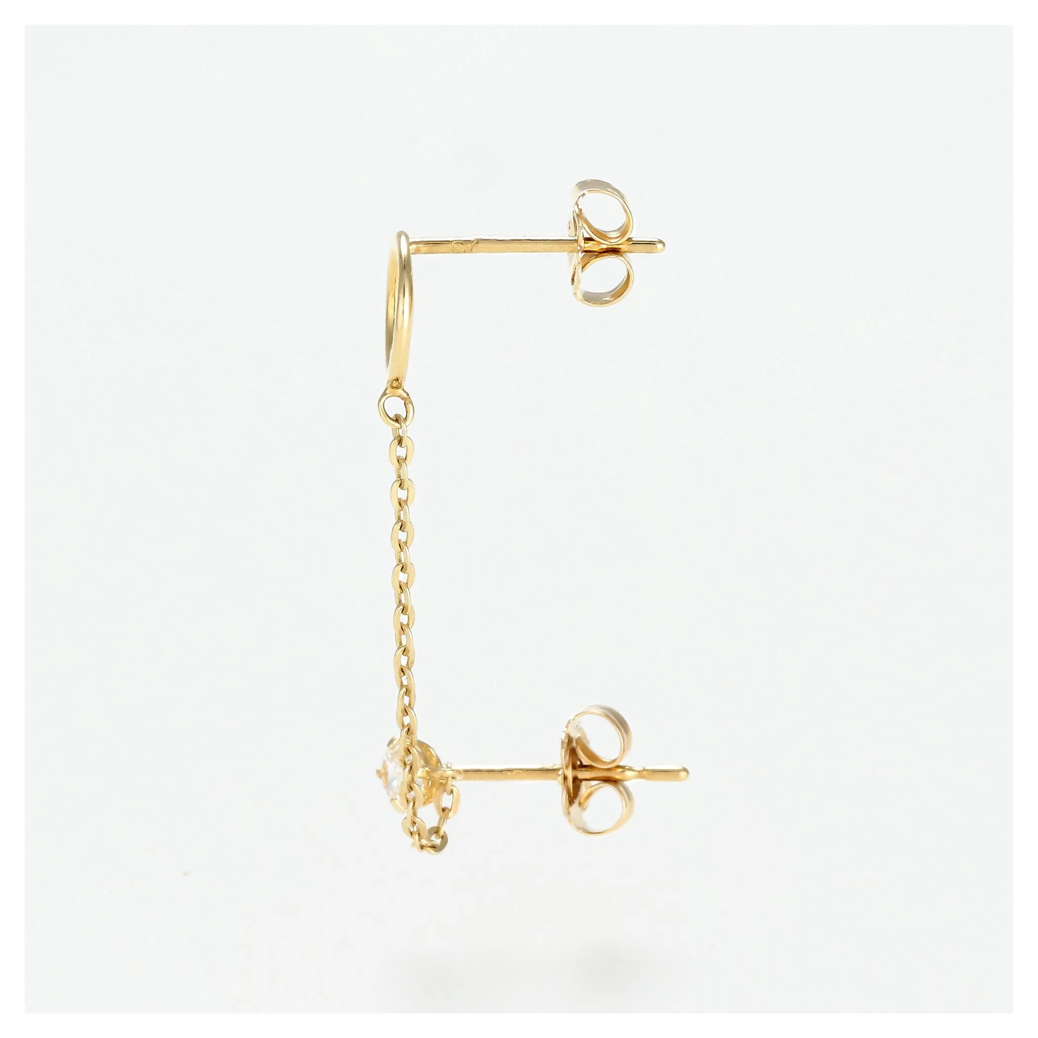 Boucles D'Oreilles Unitaire "Arsol" - Or Jaune 375/1000 - Image 4