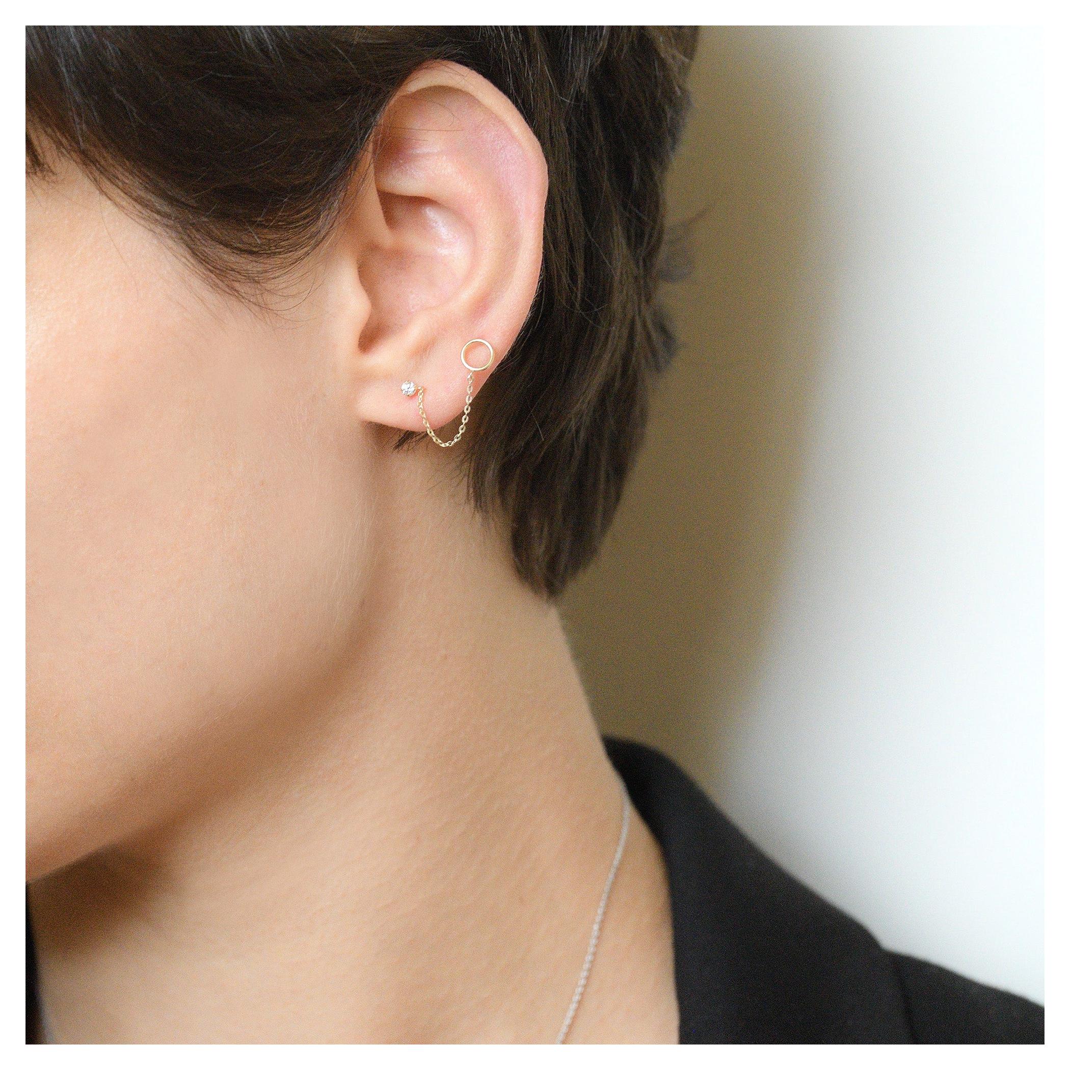 Boucles D'Oreilles Unitaire "Arsol" - Or Jaune 375/1000 - Image 6