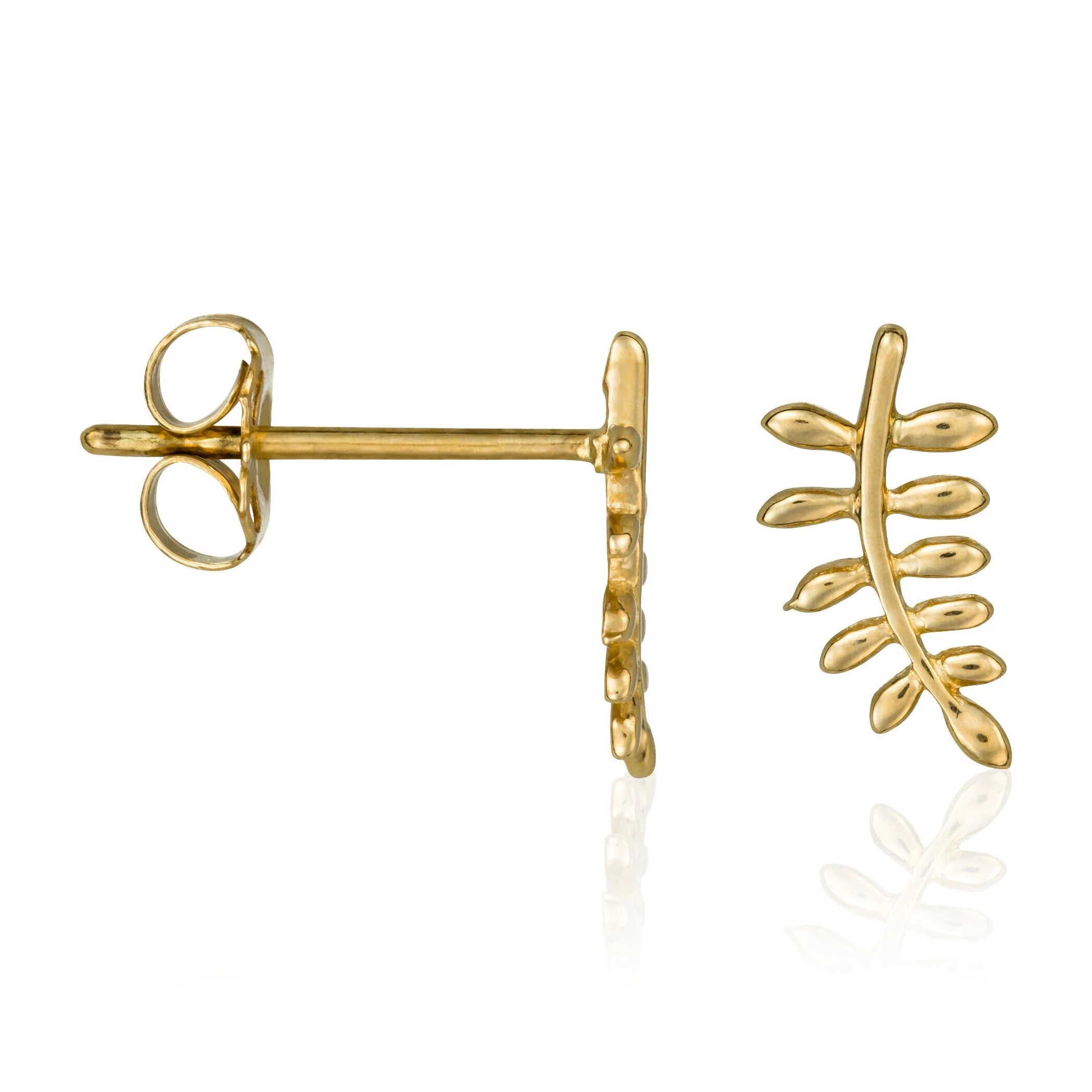 Boucles D'Oreilles "Feuilles D'Or" - Or Jaune 375/1000 - Image 2