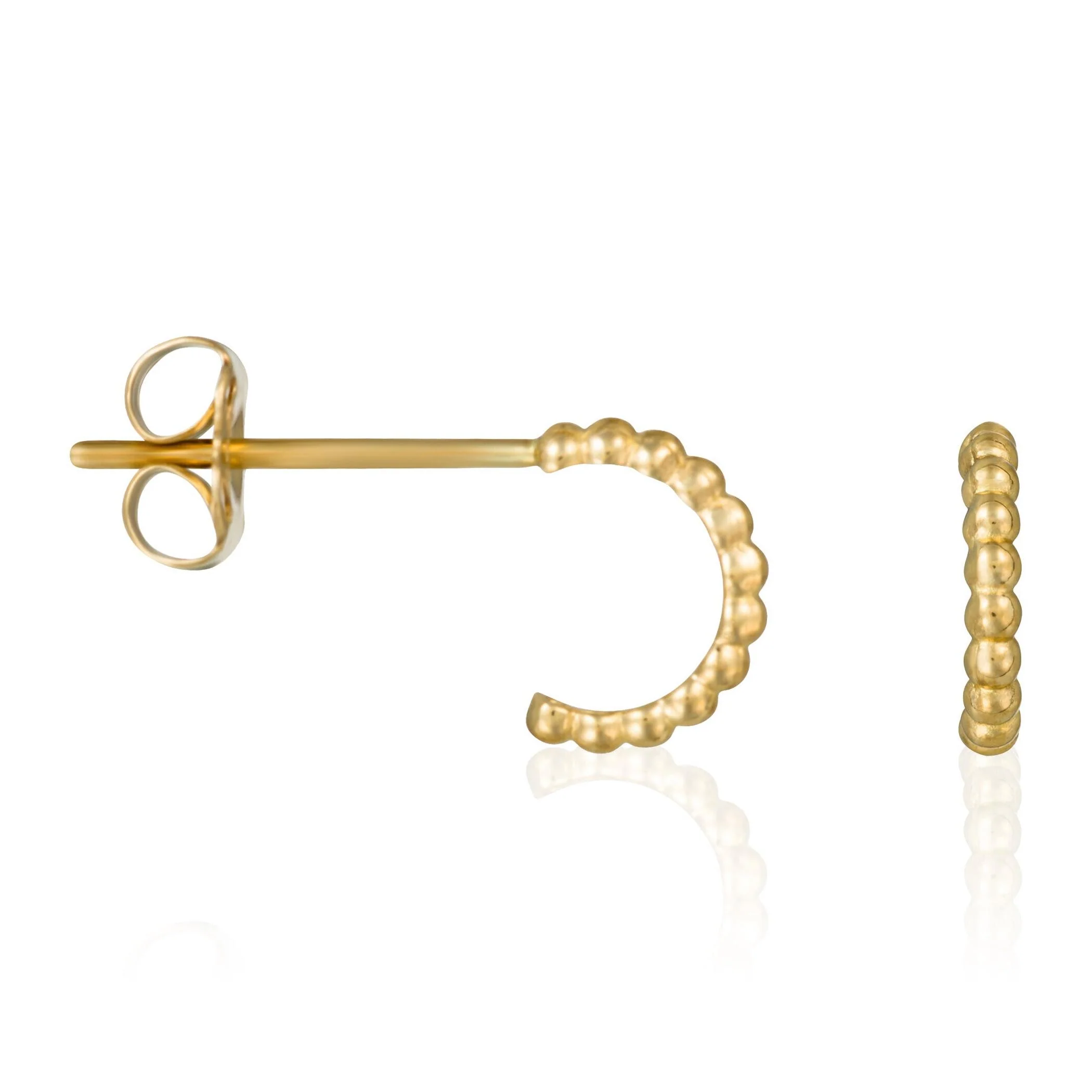 Boucles D'Oreilles "Demi Cercle" - Or Jaune 375/1000 - Image 2