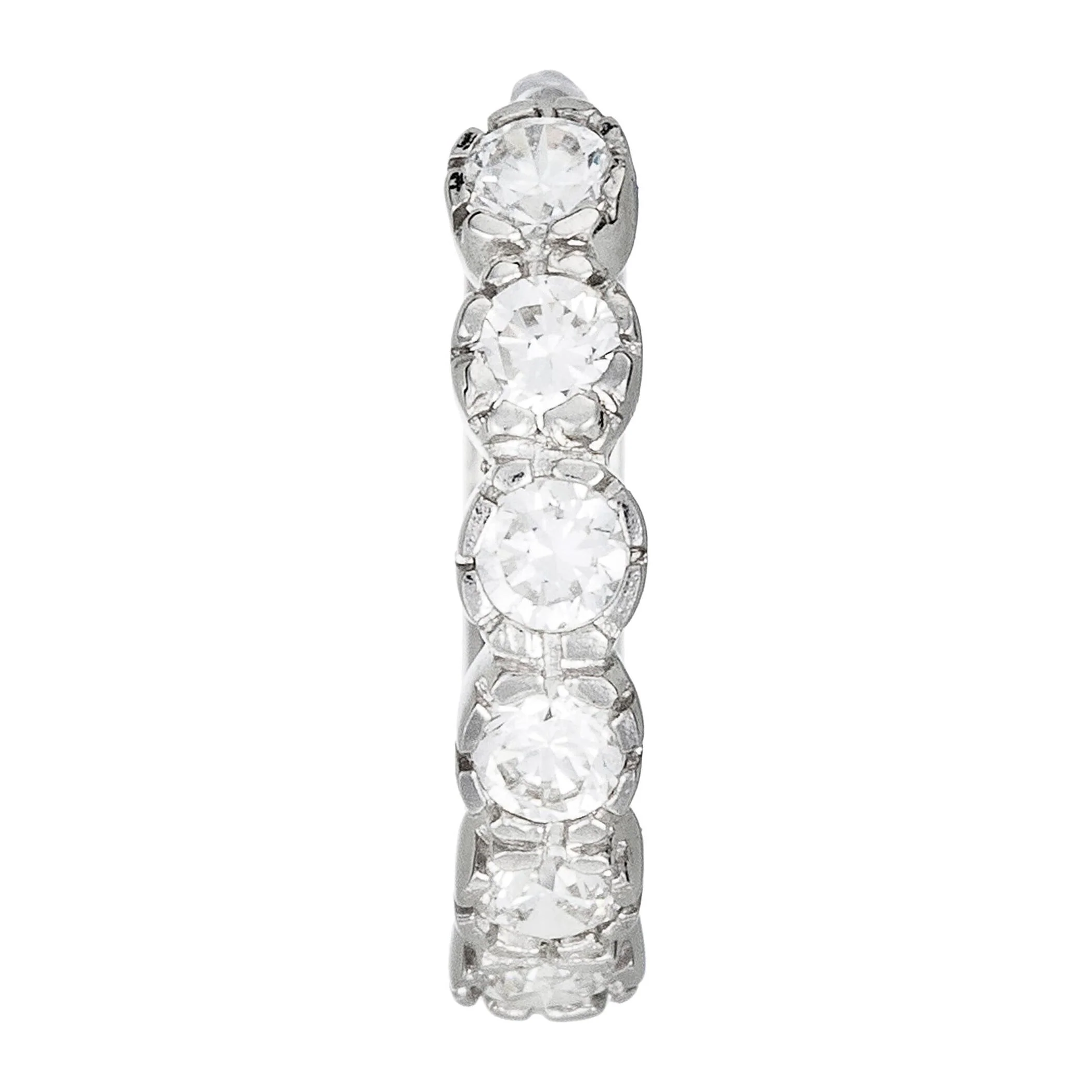 Boucles D'Oreilles "Luminous" - Or Blanc 375/1000 Et Zirconium - Image 3