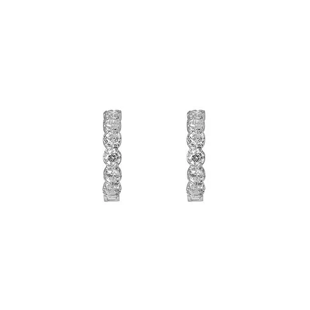 Boucles D'Oreilles "Luminous" - Or Blanc 375/1000 Et Zirconium - Image 5