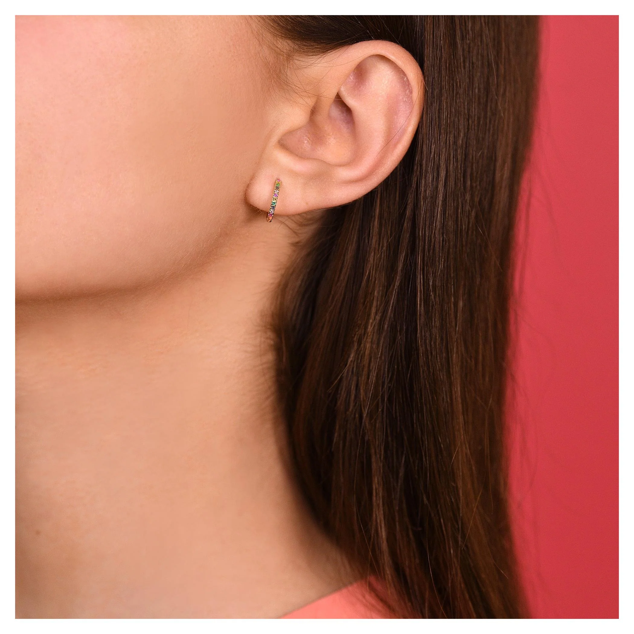 Boucles D'Oreilles "Créoles Colored" - Or Jaune 375/1000 - Image 5