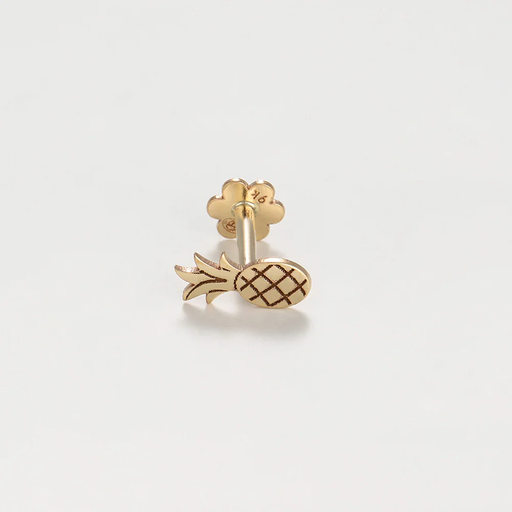 Bijou De Cartilage Unitaire "Ananas" - Or Jaune - Image 3