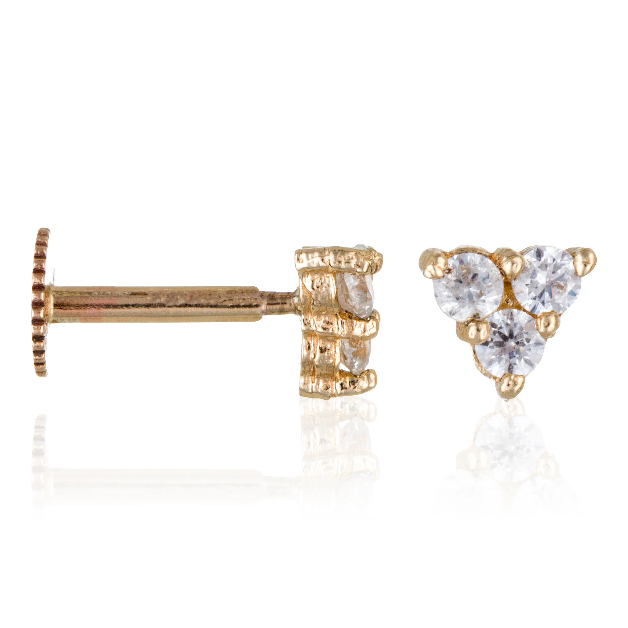 Bijou De Cartilage Unitaire "Trio Brillant" - Or Jaune 375/1000 - Image 2
