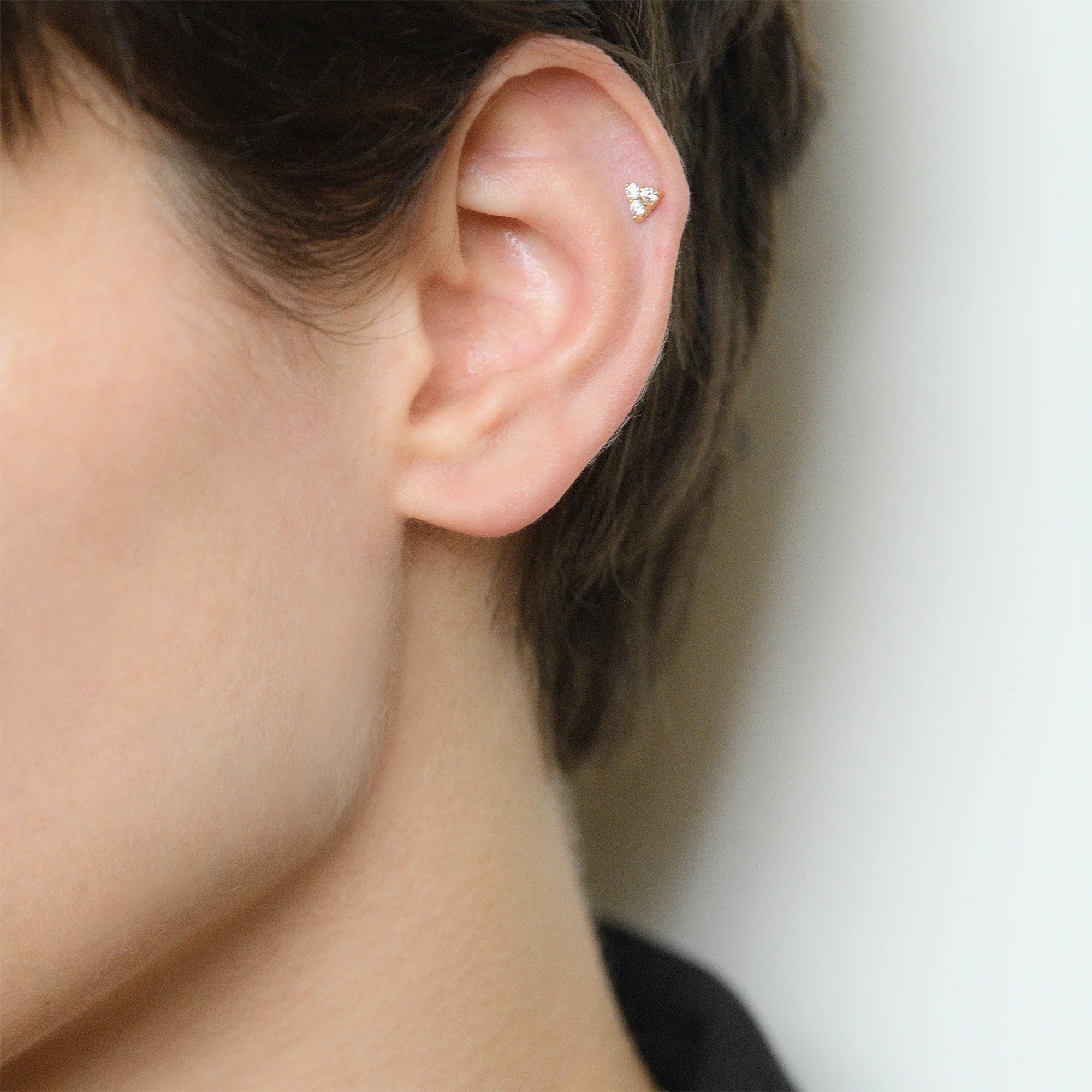 Bijou De Cartilage Unitaire "Trio Brillant" - Or Jaune 375/1000 - Image 4