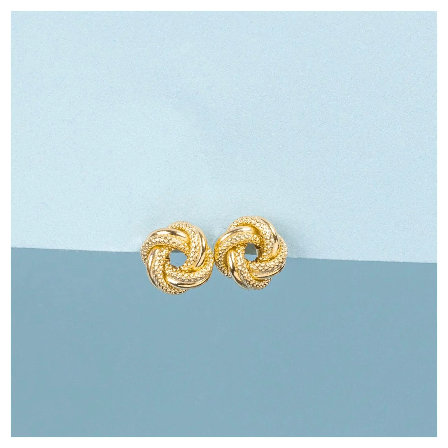Boucles D'Oreilles "Noeud Torsadé 8 Mm" - Or Jaune 375/1000 - Image 2