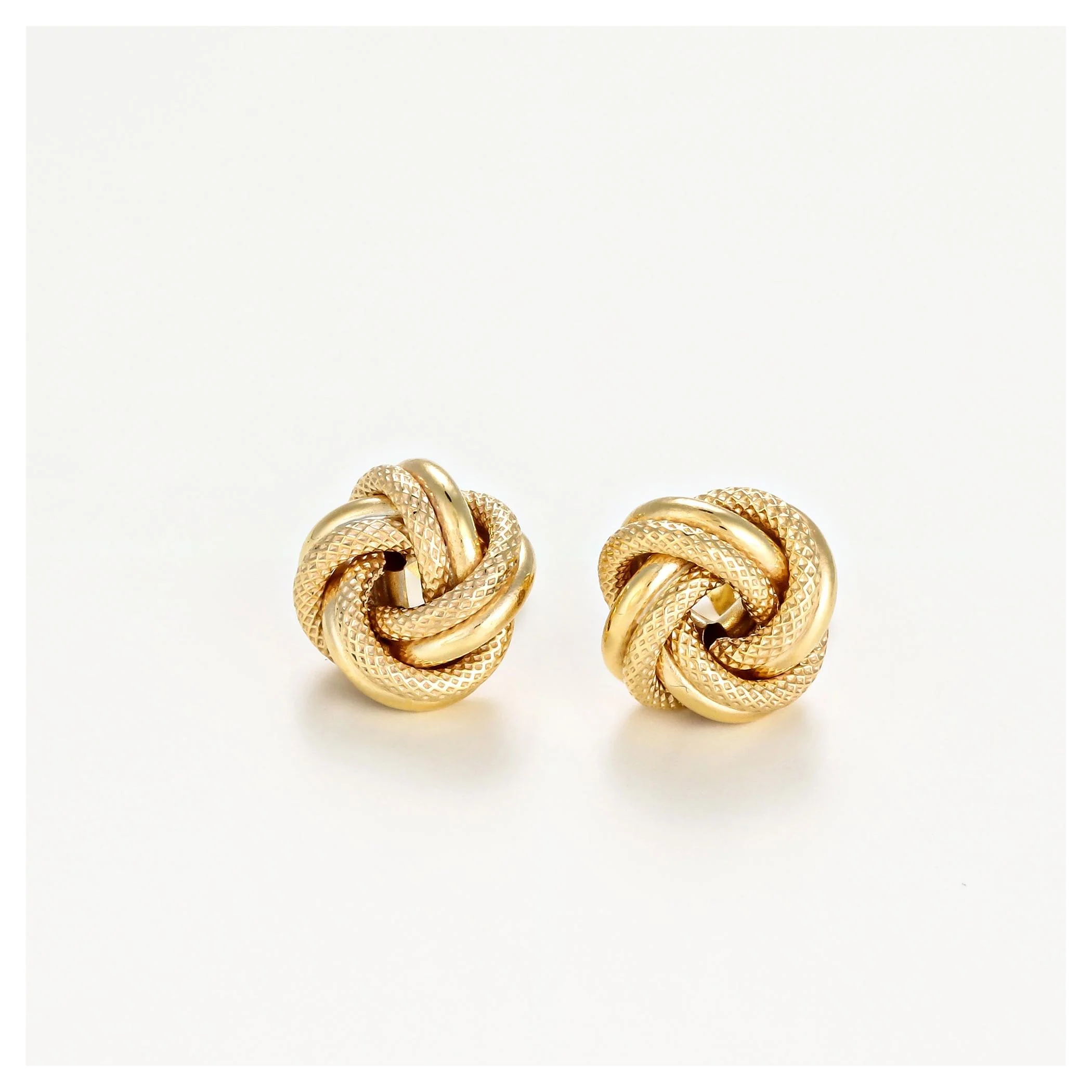 Boucles D'Oreilles "Noeud Torsadé 10Mm" - Or Jaune 375/1000 - Image 2