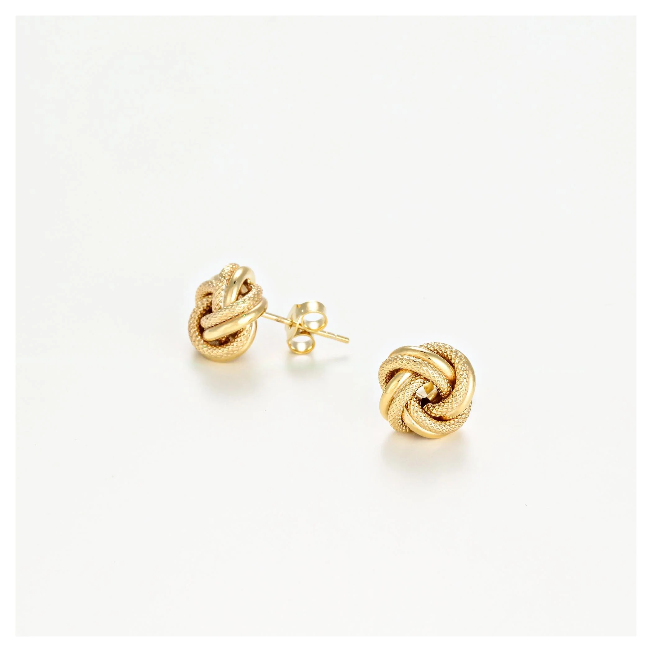 Boucles D'Oreilles "Noeud Torsadé 10Mm" - Or Jaune 375/1000 - Image 3