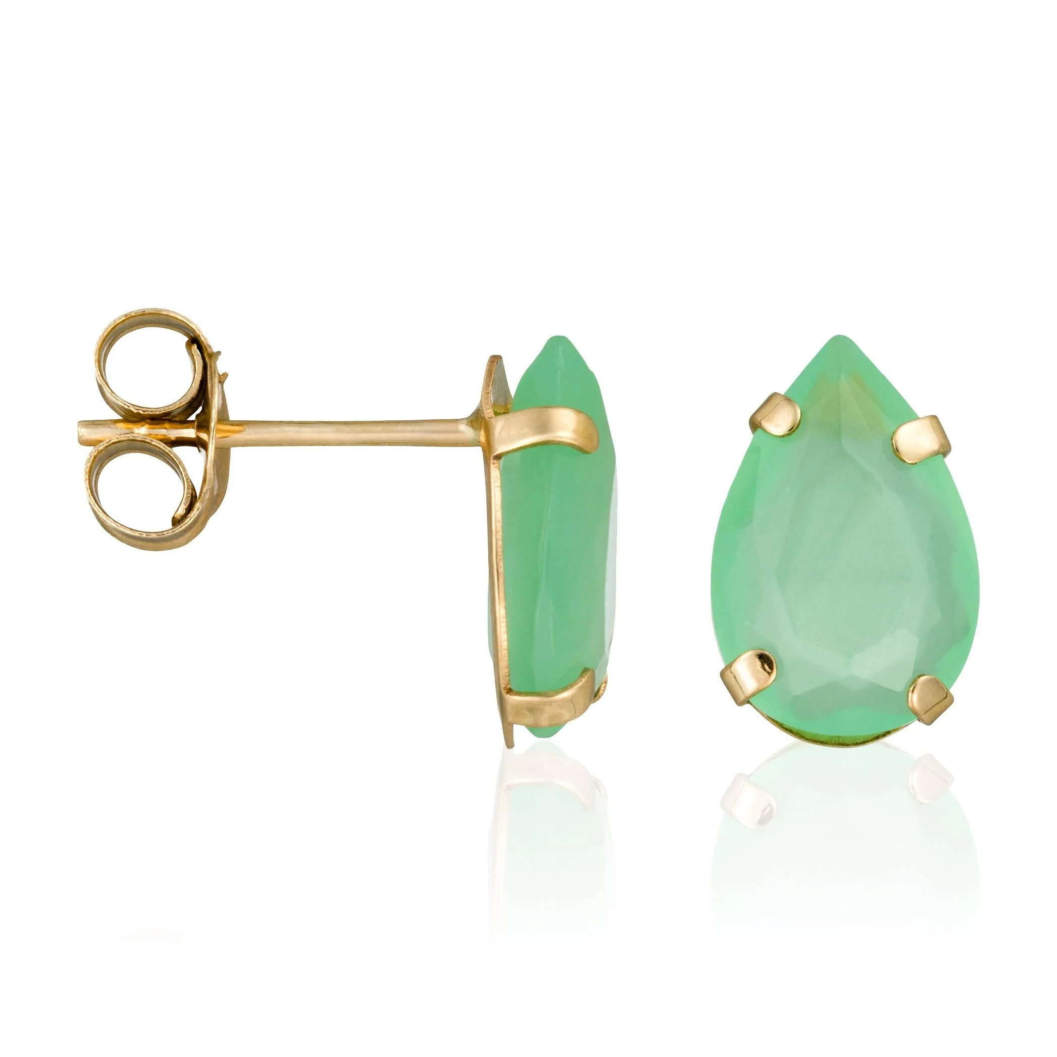 Boucles D'Oreilles "Aya" - Jade Verte, Or Jaune 375/1000 - Image 2