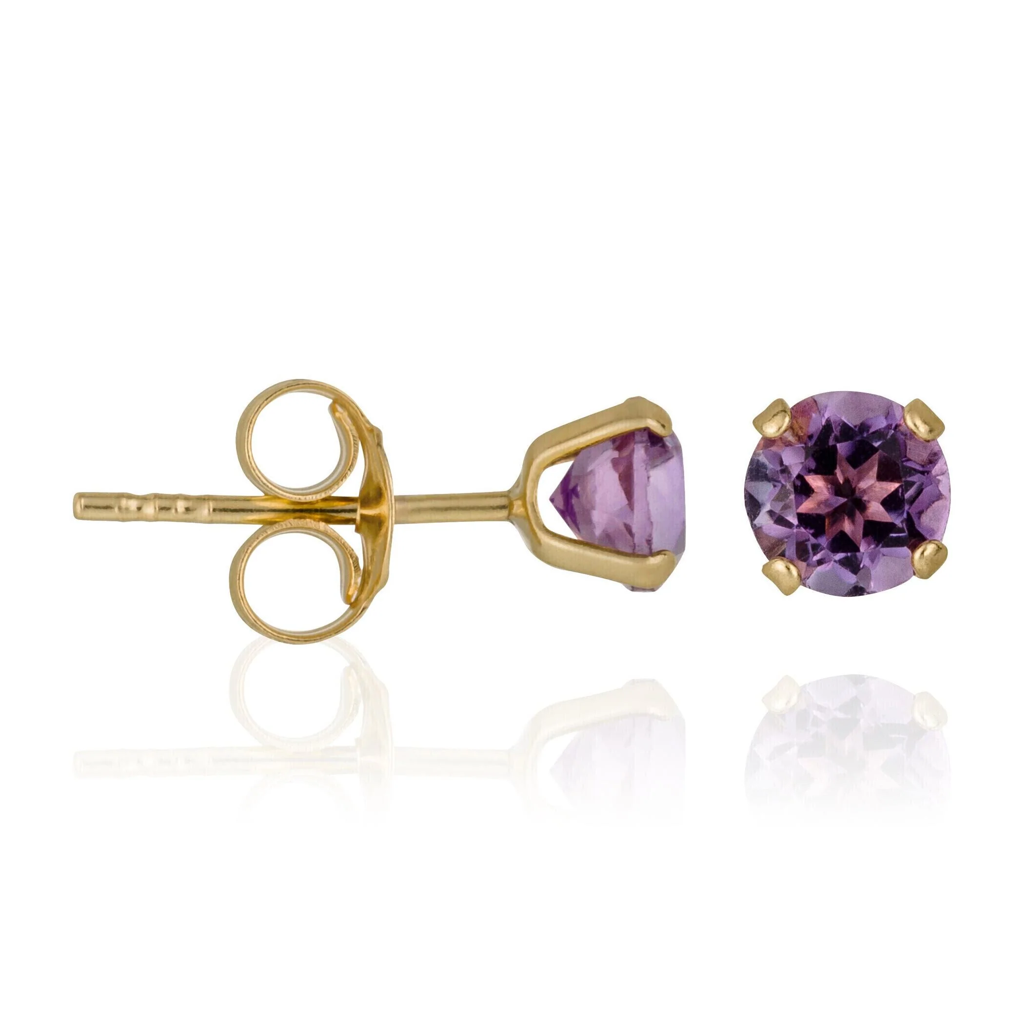 Boucles D'Oreilles "Puce Améthyste 4Mm" - : 0,4Ct/2 - Image 2