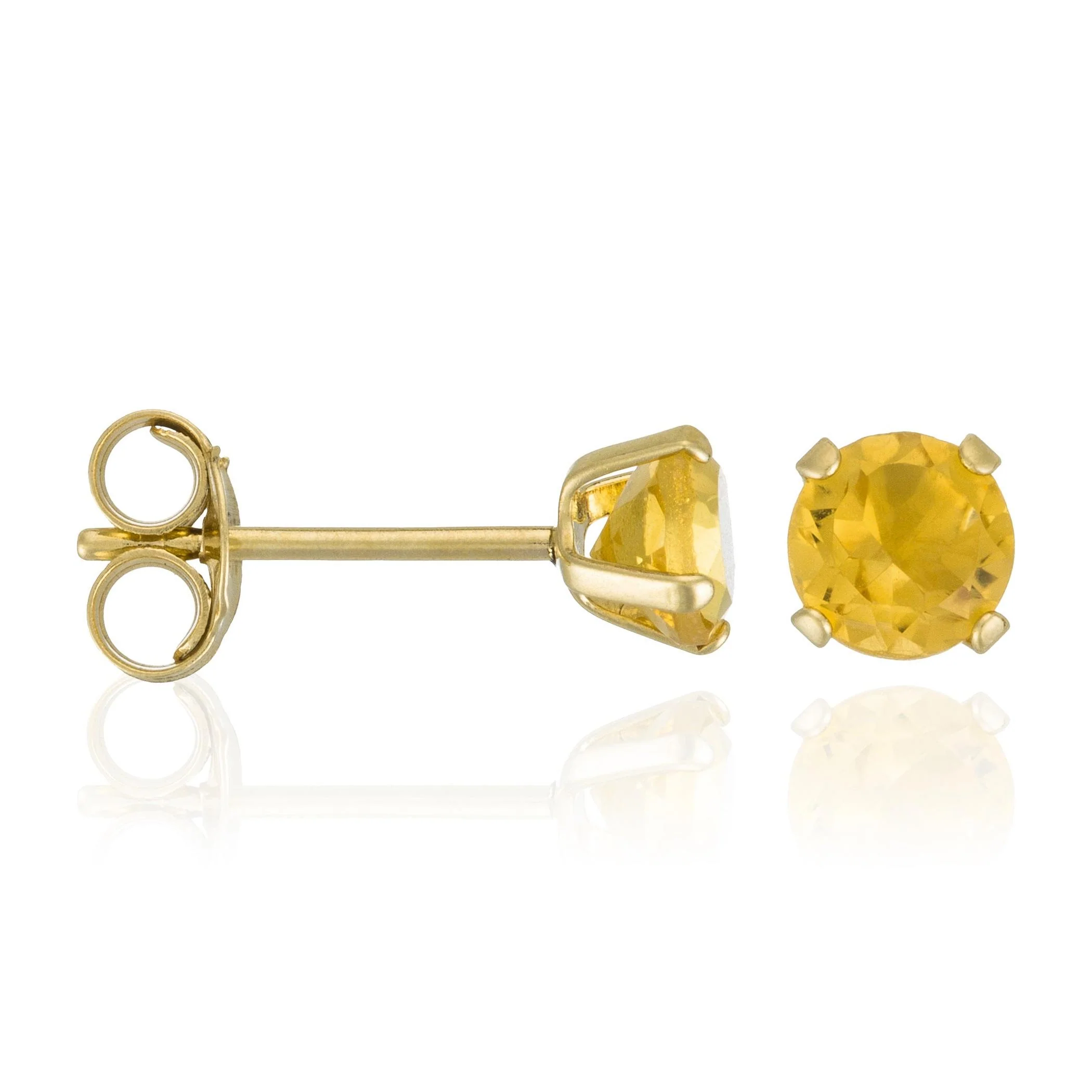 Boucles D'Oreilles "Puce Citrine 4Mm" :0,4Ct/2 - Image 2