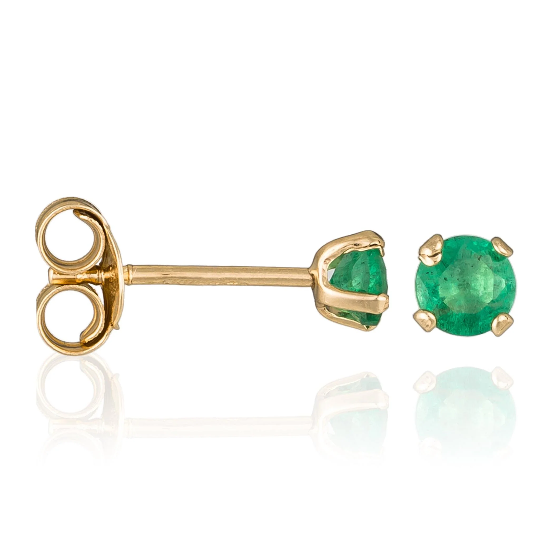 Boucles D'Oreilles "Puce Emeralda 3Mm" : 0,24Ct/2 - Image 2