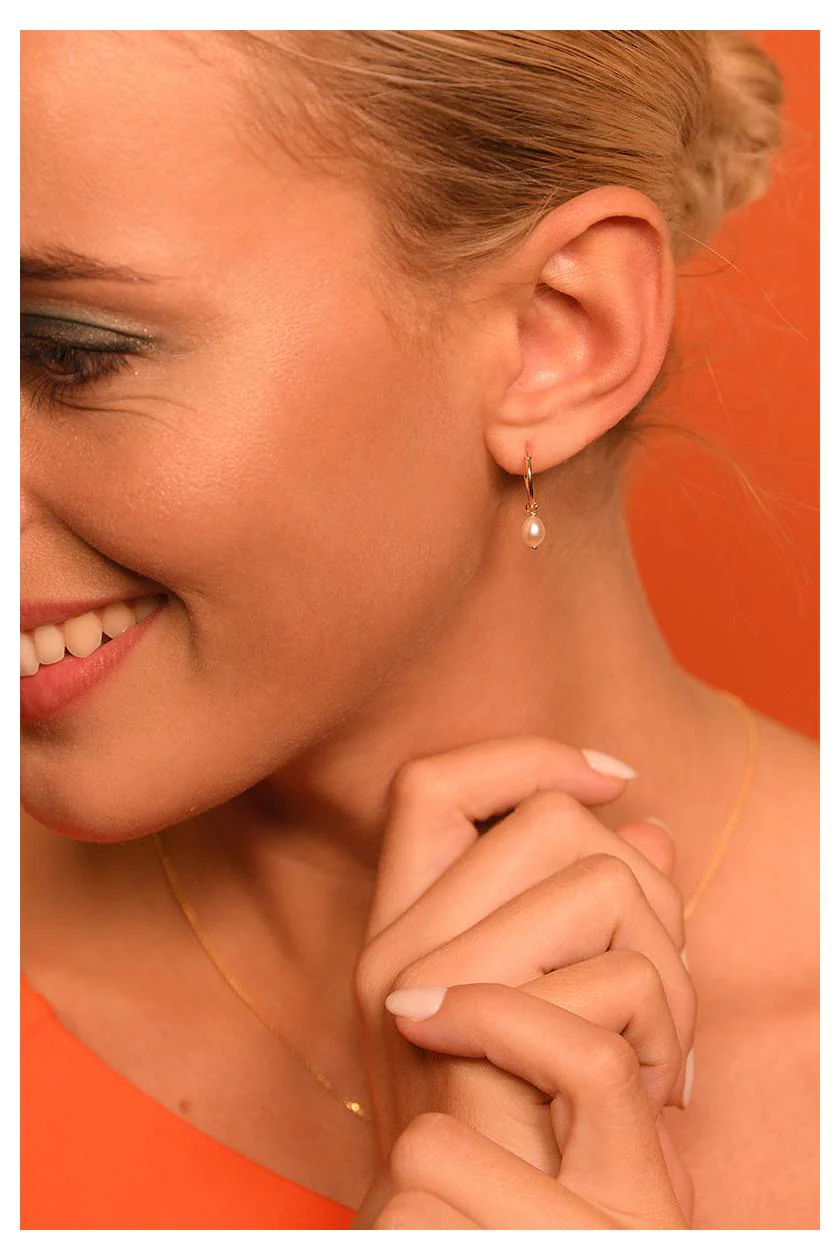 Boucles D'Oreilles "Gama Perle" - Or Jaune 375/1000 - Image 8