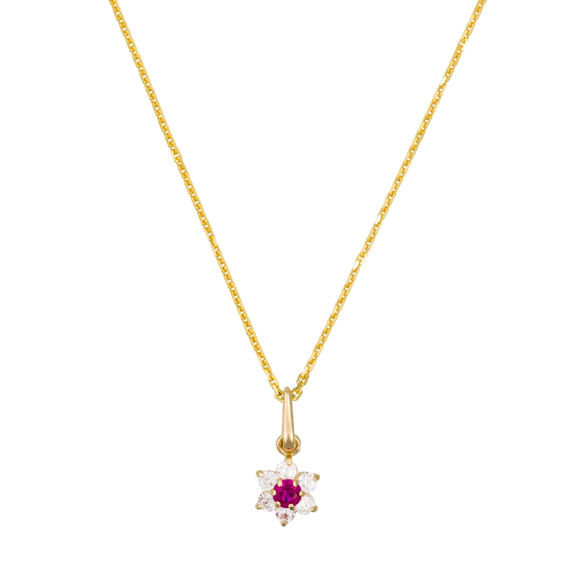 Pendentif "Le Messager Rouge" - Or Jaune 375/1000 Et Zirconium Rouge - Image 2