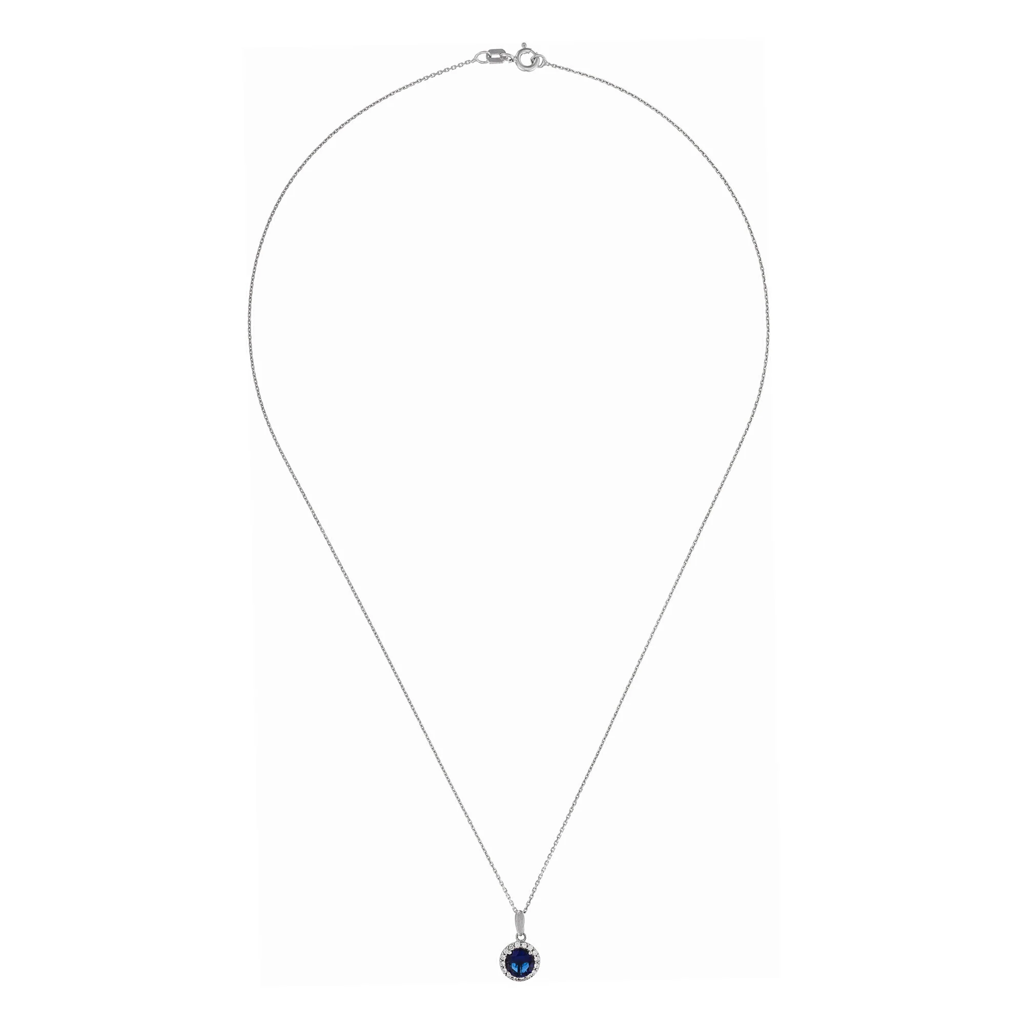 Pendentif "Bleu Merveilleux" Or Blanc 375/1000 - Image 3