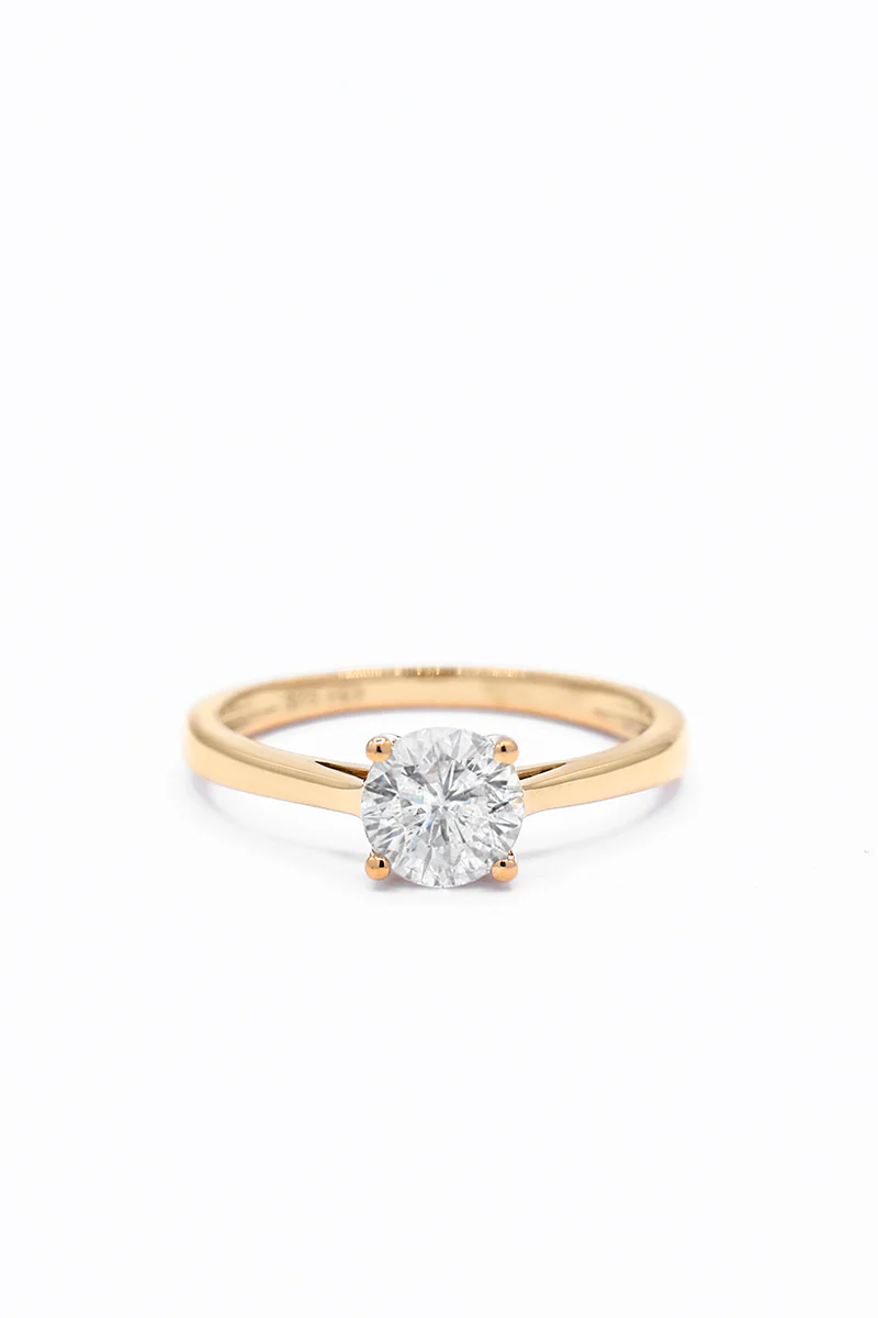 Bague Solitaire "Délicate" D1/1 - Or Jaune 375/1000 - Image 2