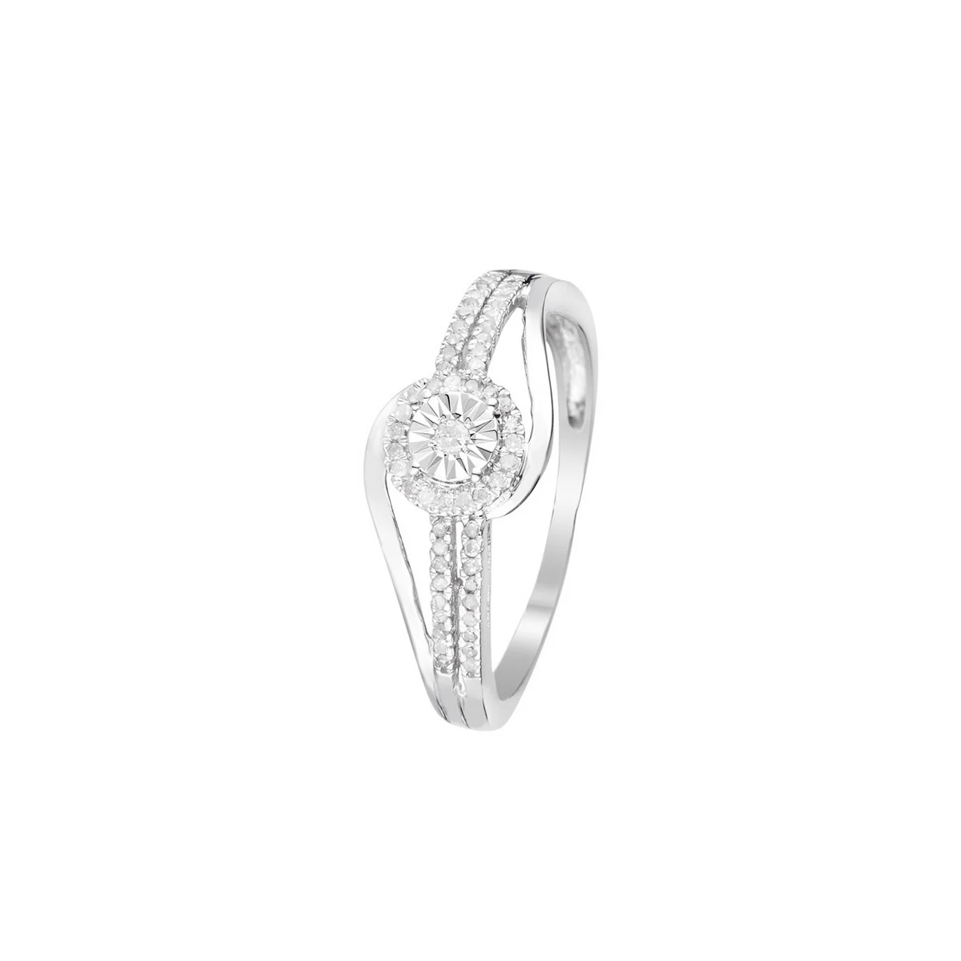 Bague "Elue De Ton Cœur" Diamants 0,12/56 - Or Blanc 375/1000 - Image 3