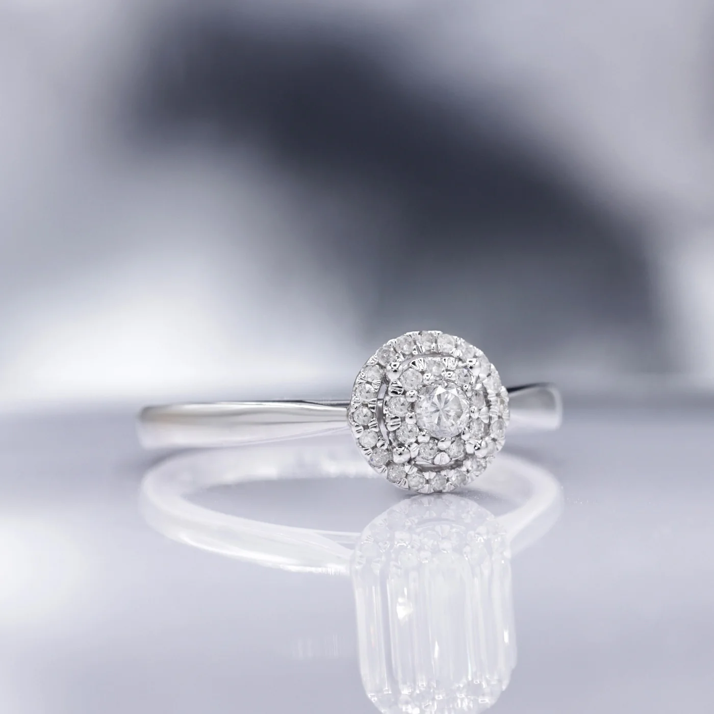 Bague "Chamade" Diamants 0,21/32 - Or Blanc 375/1000 - Image 4