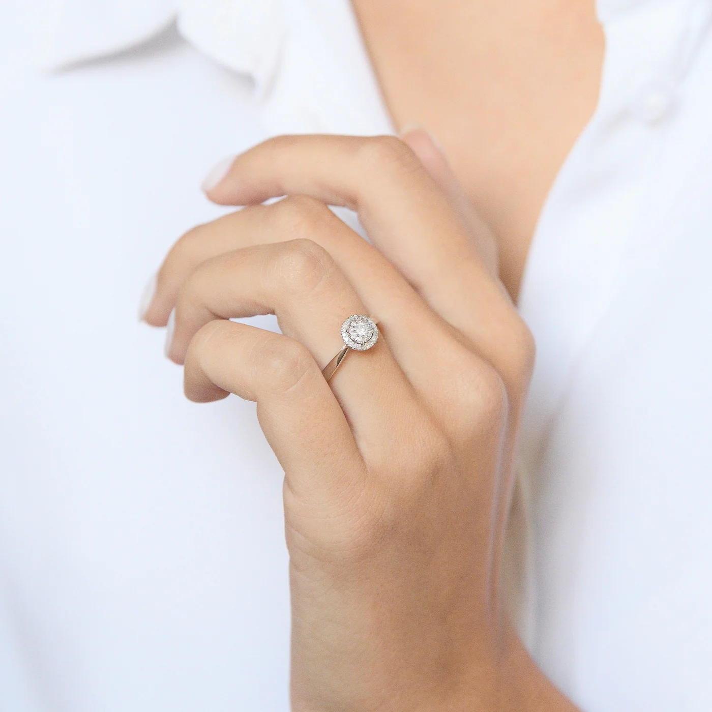 Bague "Chamade" Diamants 0,21/32 - Or Blanc 375/1000 - Image 5