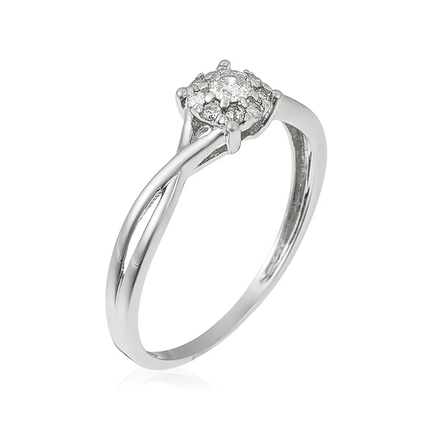 Bague "Elisabeth" Diamants 0,15/10 - Or Blanc 375/1000 - Image 3