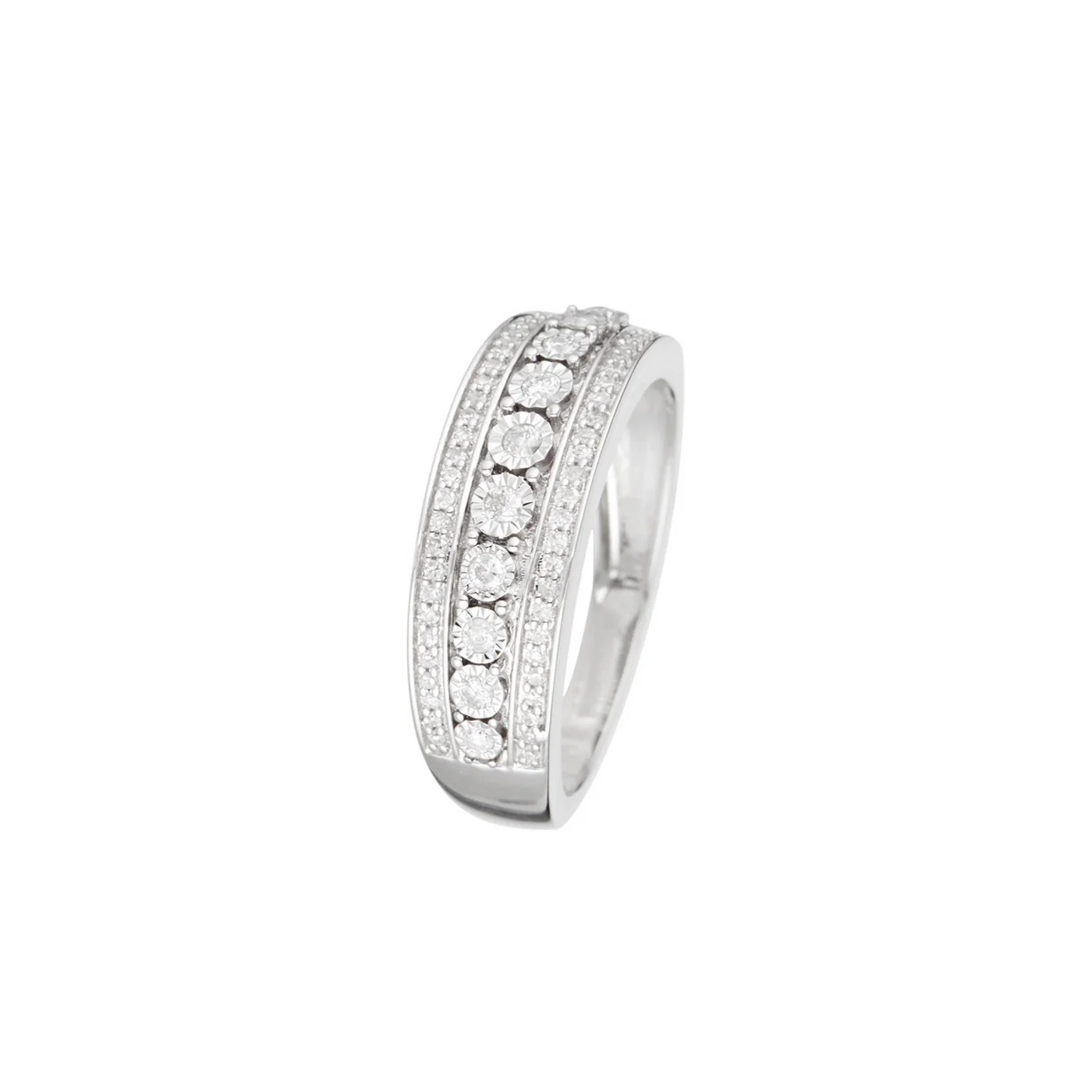 Bague "Rosaline" Diamants 0,25/69 - Or Blanc 375/1000 - Image 4