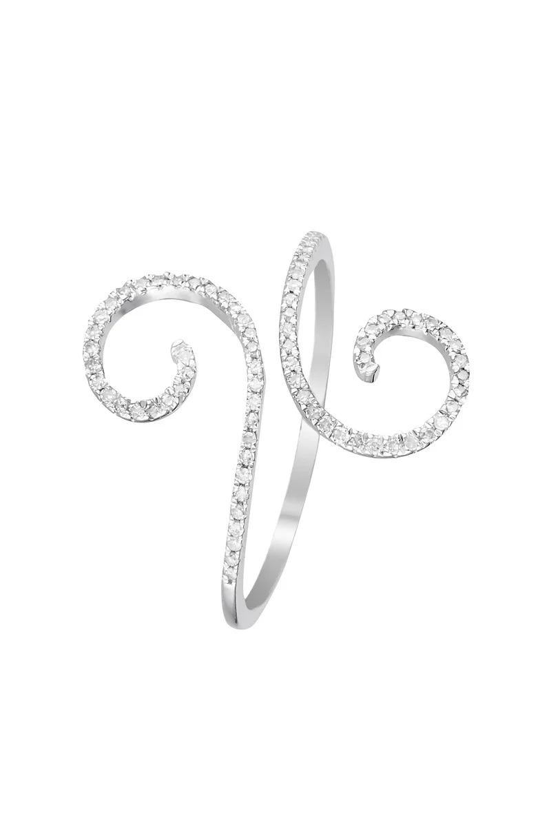 Bague "Spirale D'Amour" Diamants 0,15/76 - Or Blanc 375/1000 - Image 2
