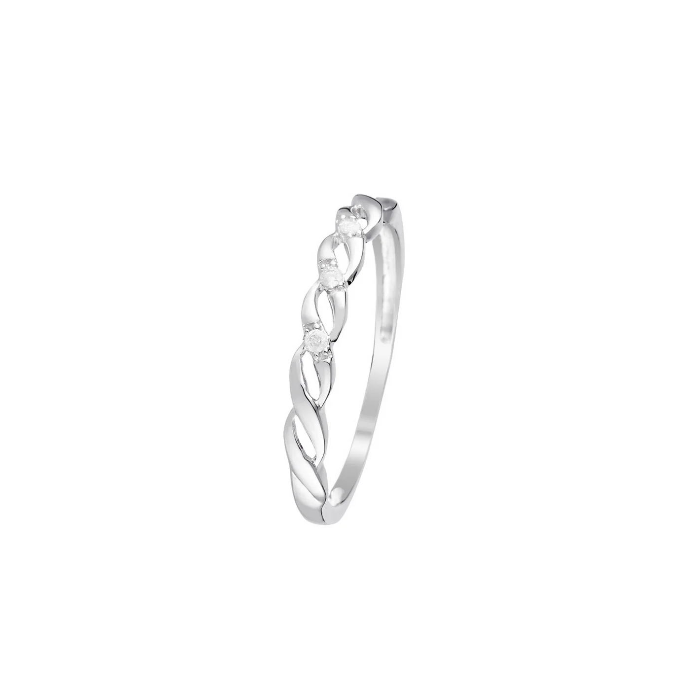 Bague "Beautiful Twist" Diamants 0,03/3 - Or Blanc 375/1000 - Image 3