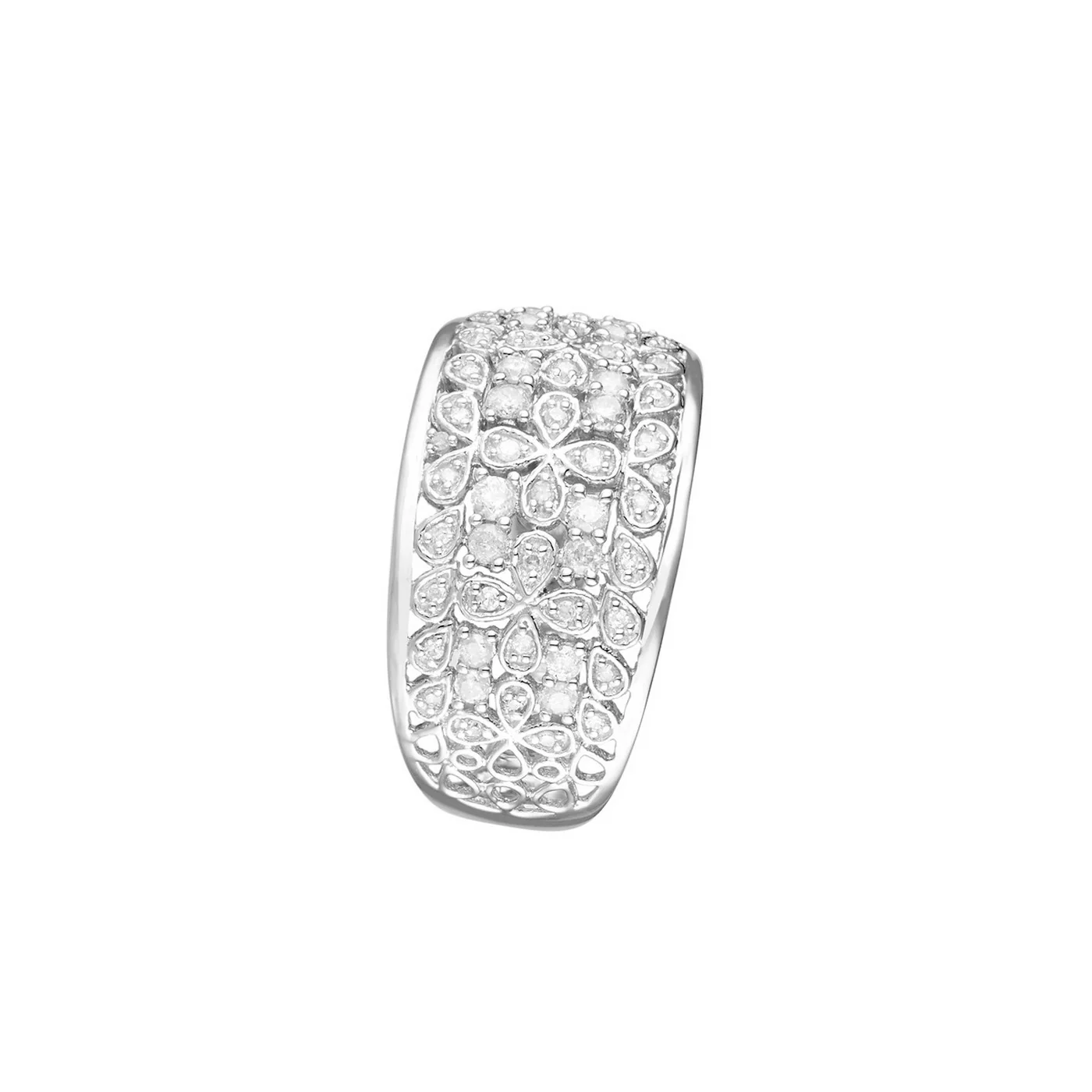 Bague "Flower Explosion" Diamants 0,33/56 - Or Blanc 375/1000 - Image 2
