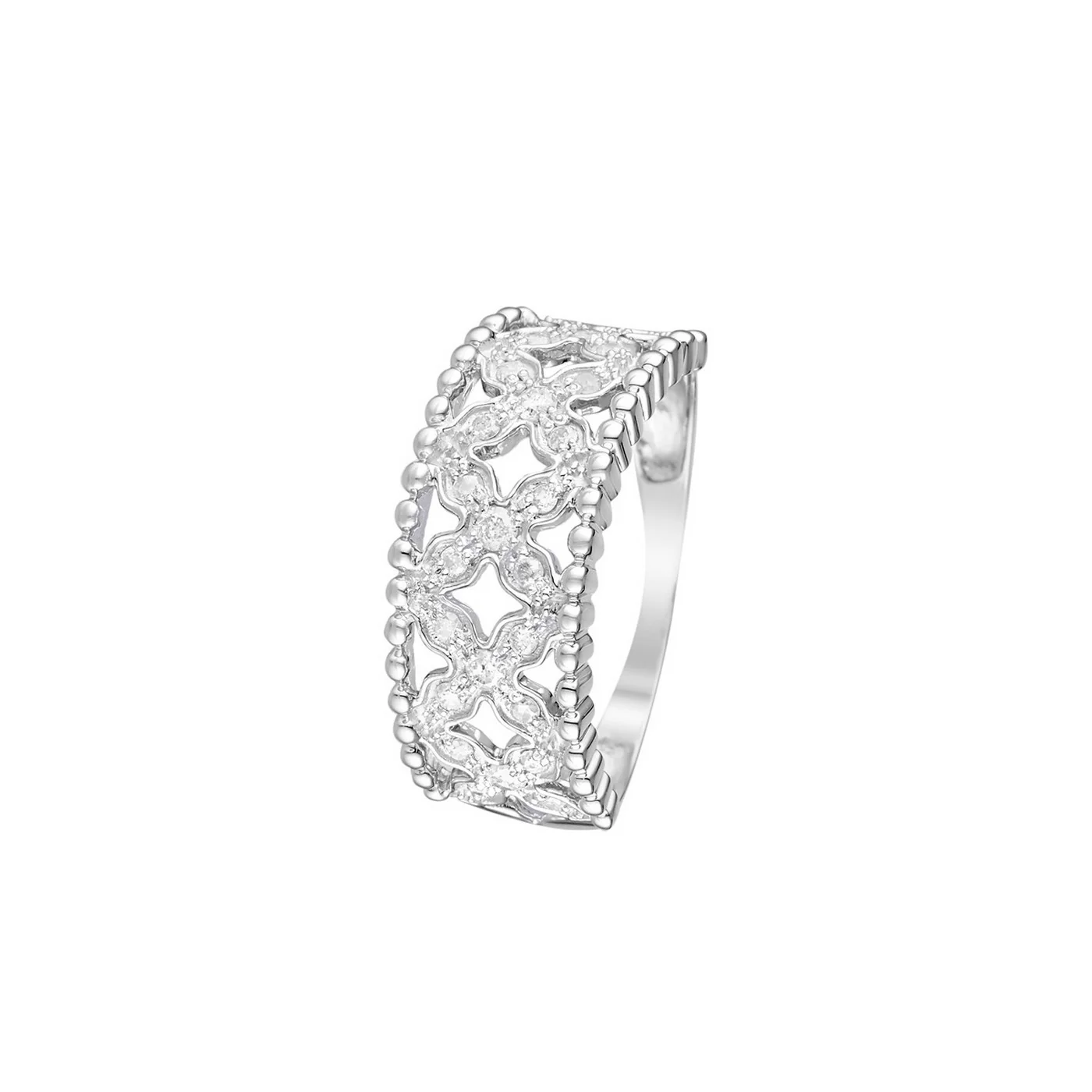 Bague "Dahlia" Diamants 0,25/25 - Or Blanc 375/1000 - Image 3