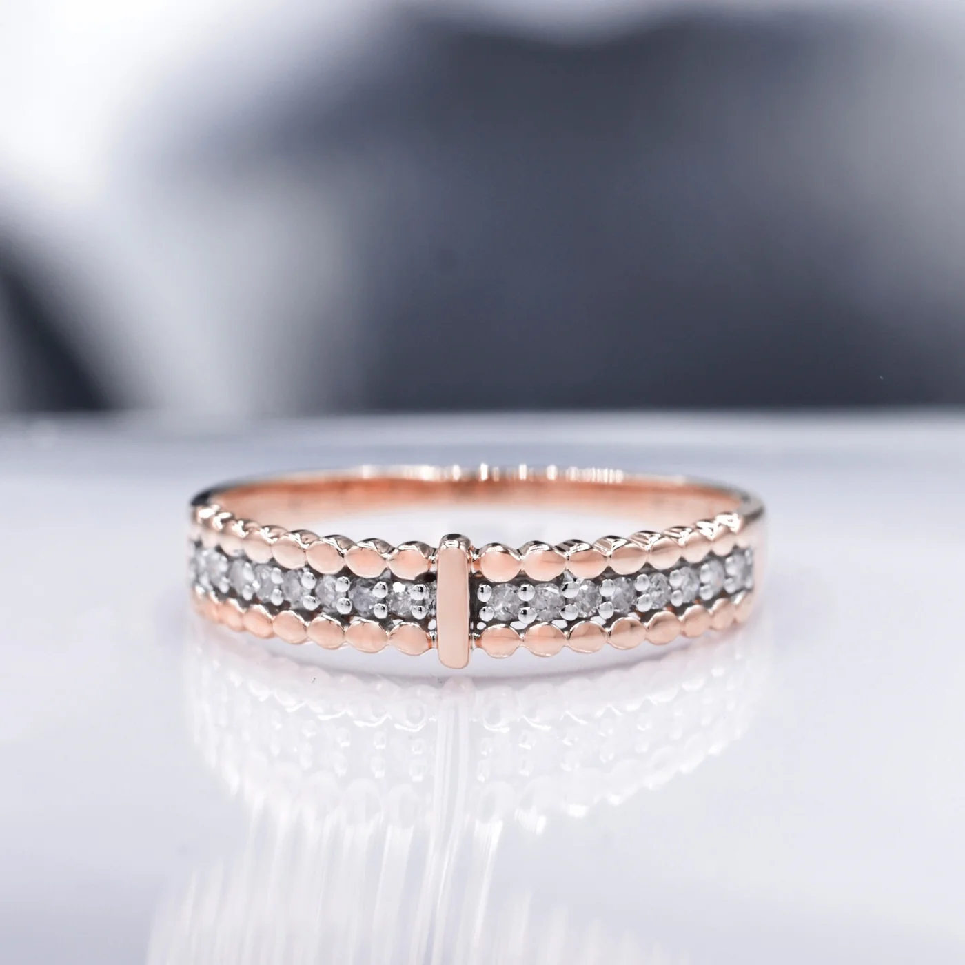 Bague "Solita" D0,12/16 - Or Rose 375/1000 - Image 2