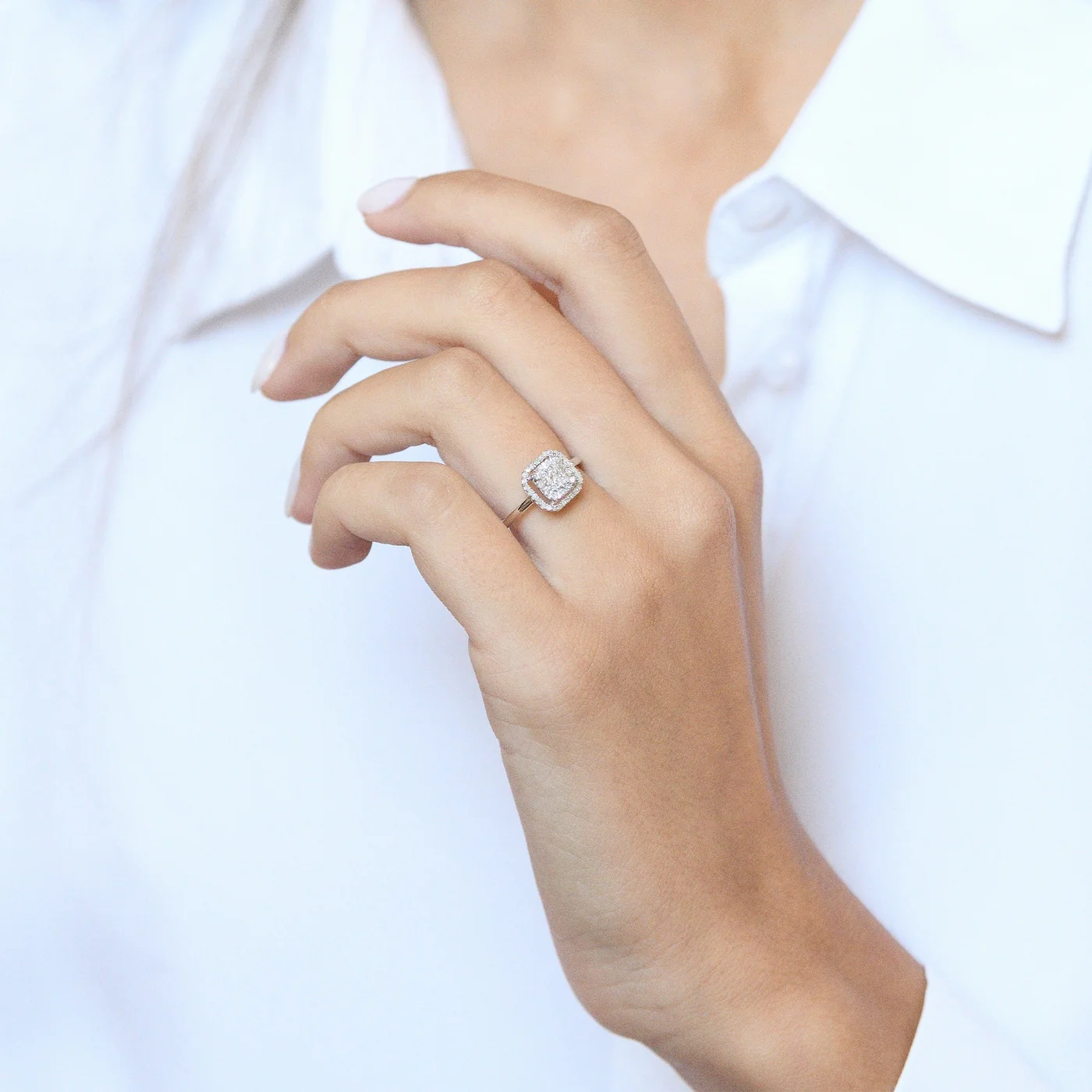 Bague "D'Amour Et De Tendresse" D0,21/49 - Or Blanc 375/1000 - Image 2