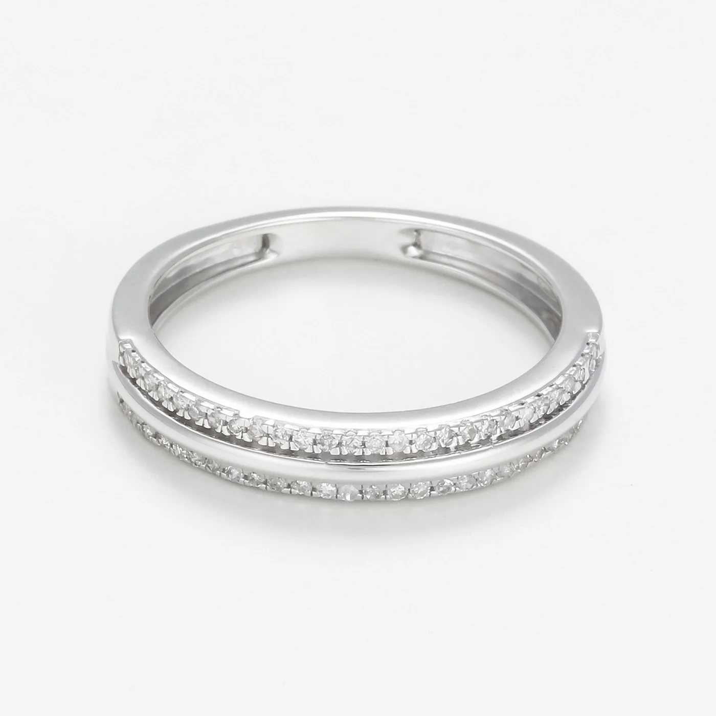 Bague "Nawa" D0,14/54 - Or Blanc 375/1000 - Image 2