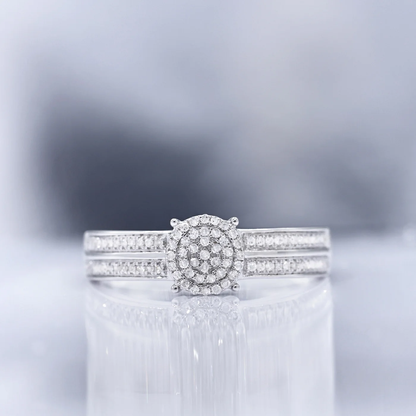 Bague "Toi Que J'Aime" Diamants 0,20/92 - Or Blanc 375/1000 - Image 2