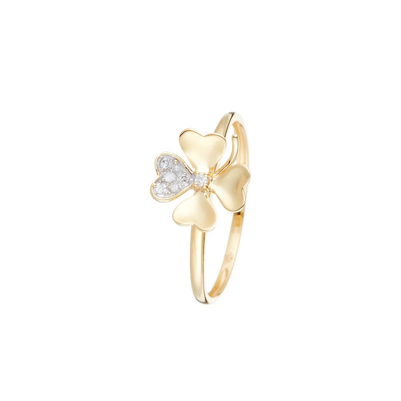 Bague "Dites-Le Avec Une Fleur" Diamants 0,05/7 - Or Jaune 375/1000 - Image 2