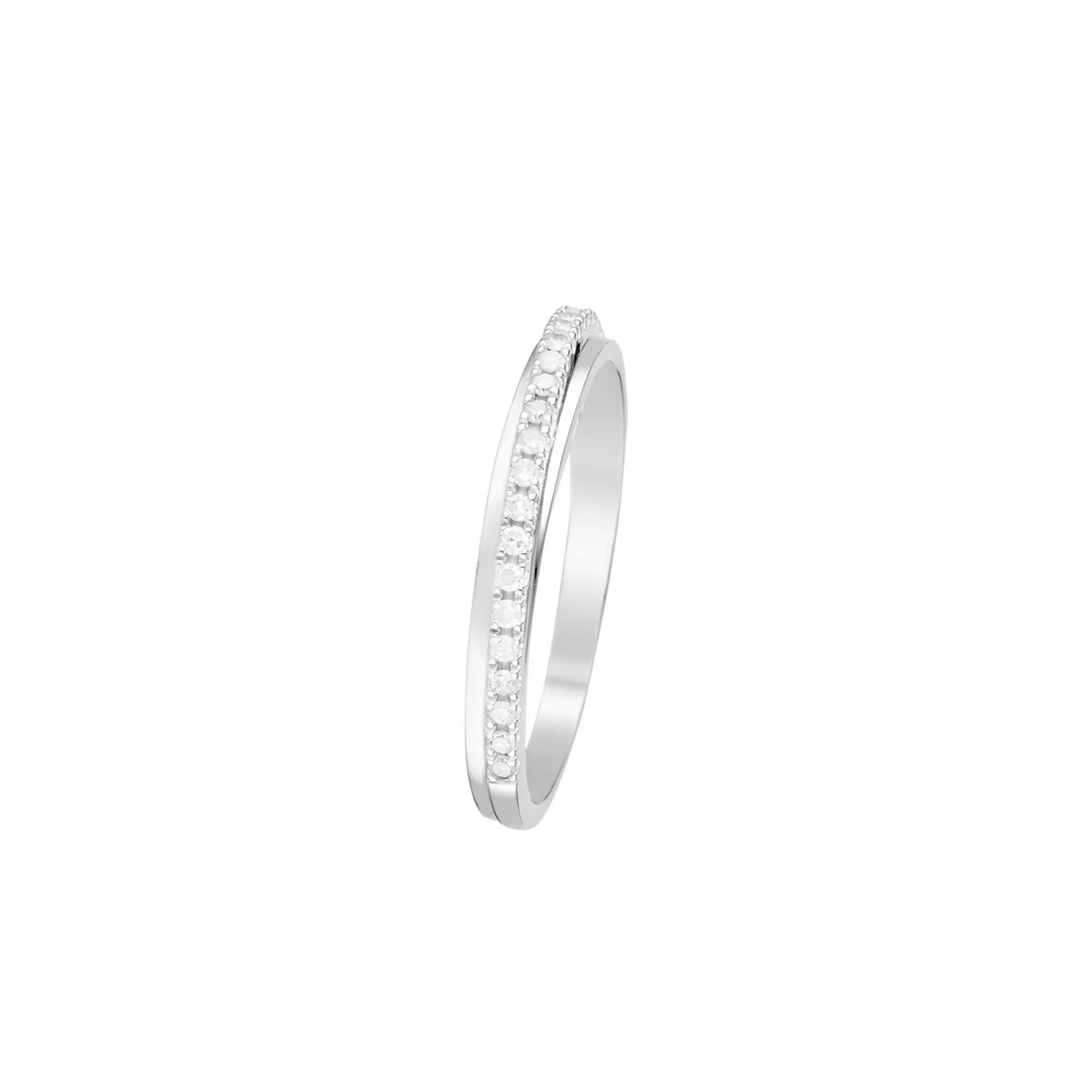 Bague "Alliance Divine" Diamants 0,12/24 - Or Blanc 375/1000 - Image 3