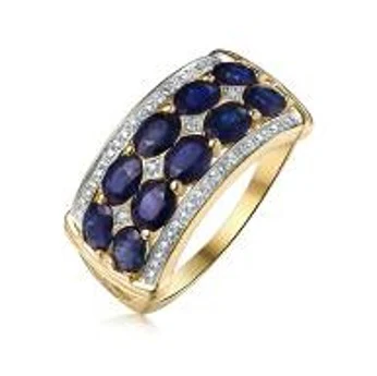 Bague "Hanoï" Diamants 0,09/24 & Spahir 2,5/10 - Or Jaune 375/1000 - Image 2
