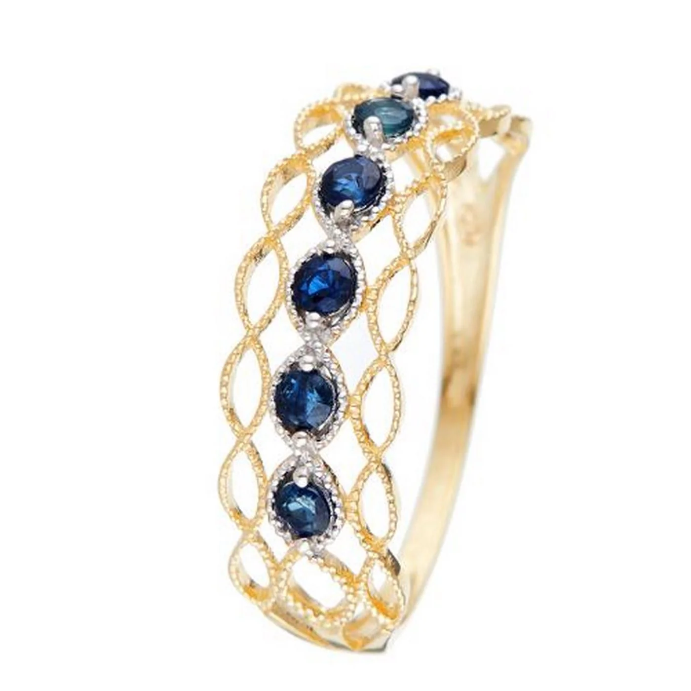 Bague "Pianosa" Saphir 0,38/6 - Or Jaune 375/1000 - Image 3